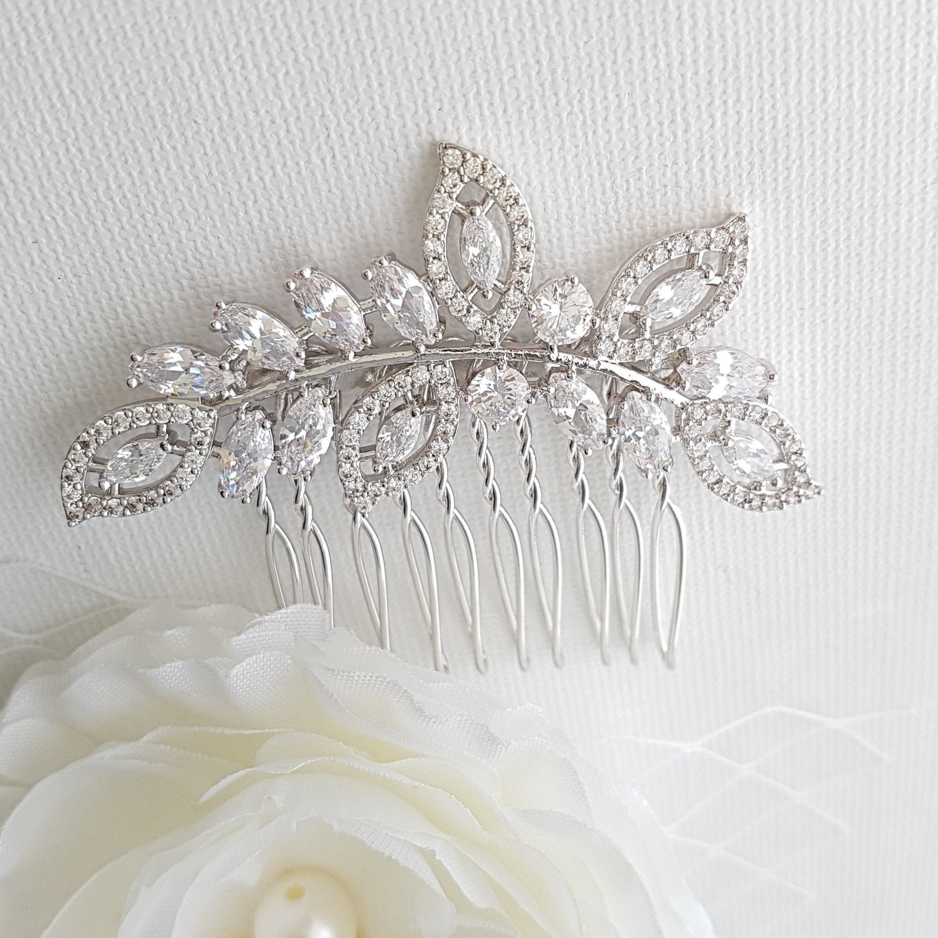 Leaf Bridal Hair Comb With Pearls¢¬‚¬Å“ Kerry - PoetryDesigns