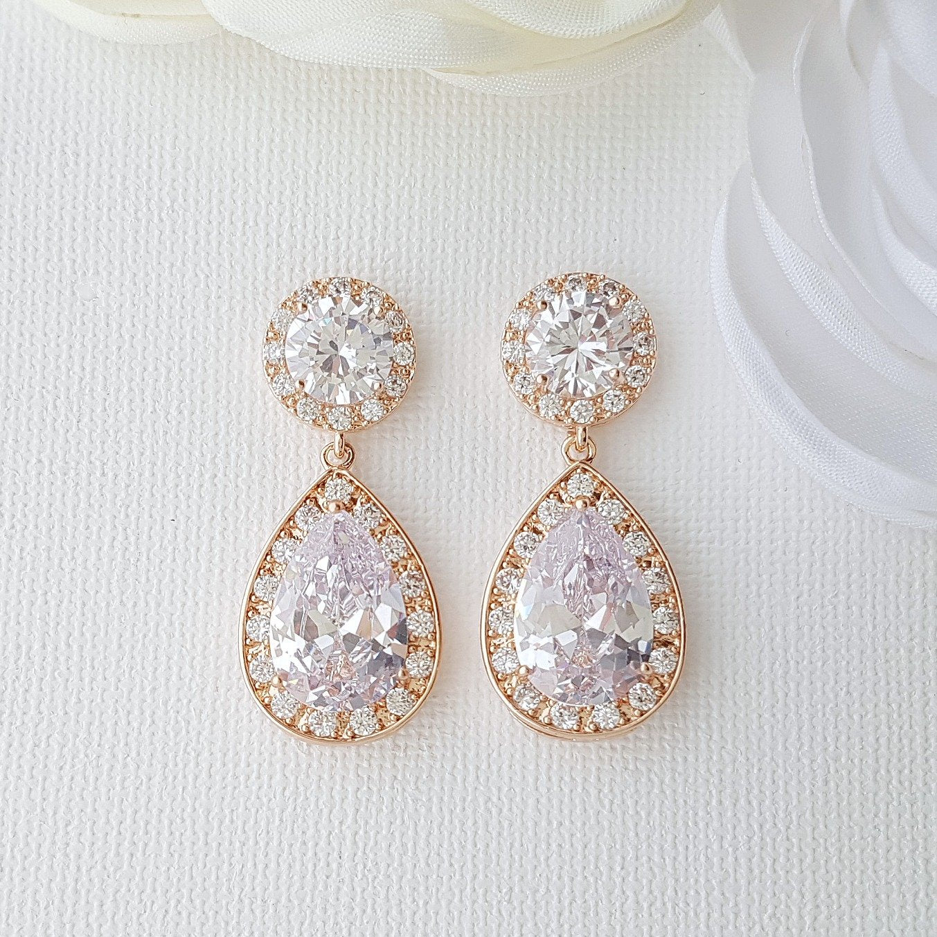 Gold Drop Earrings-Evita - PoetryDesigns