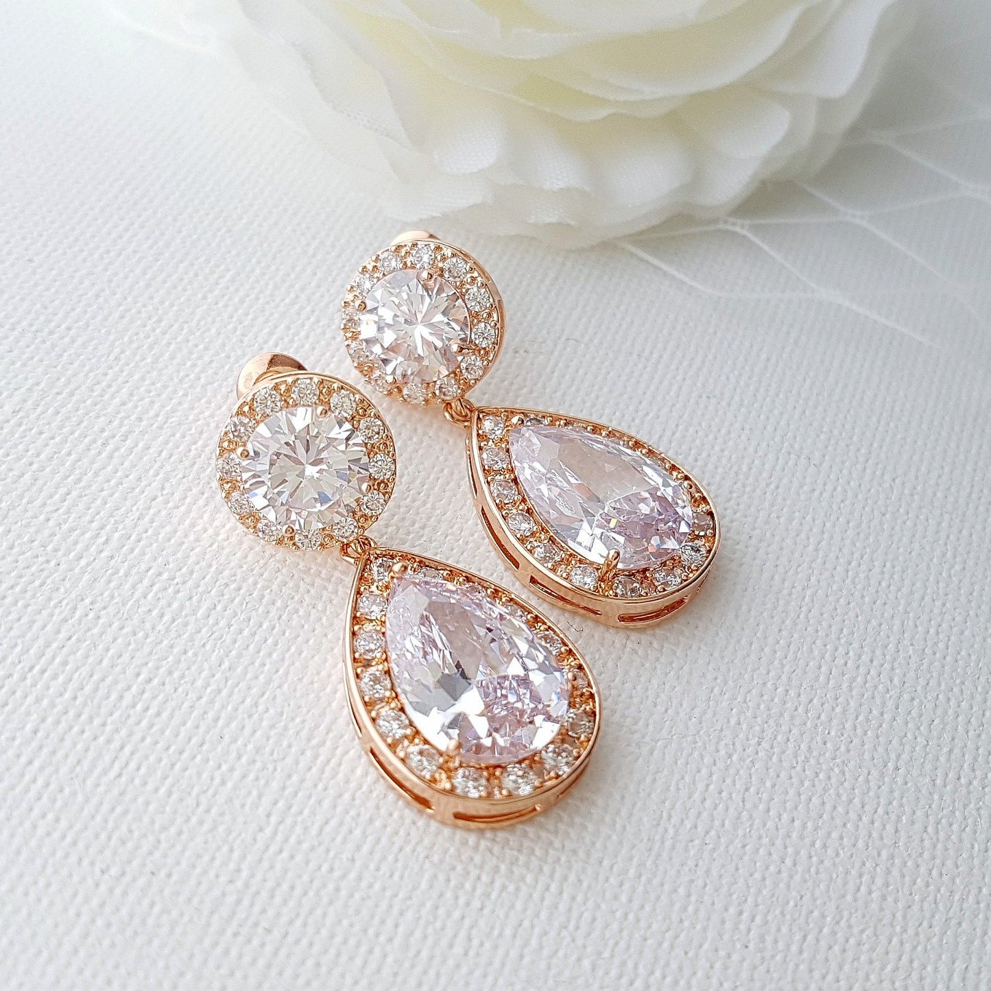 Gold Drop Earrings-Evita - PoetryDesigns