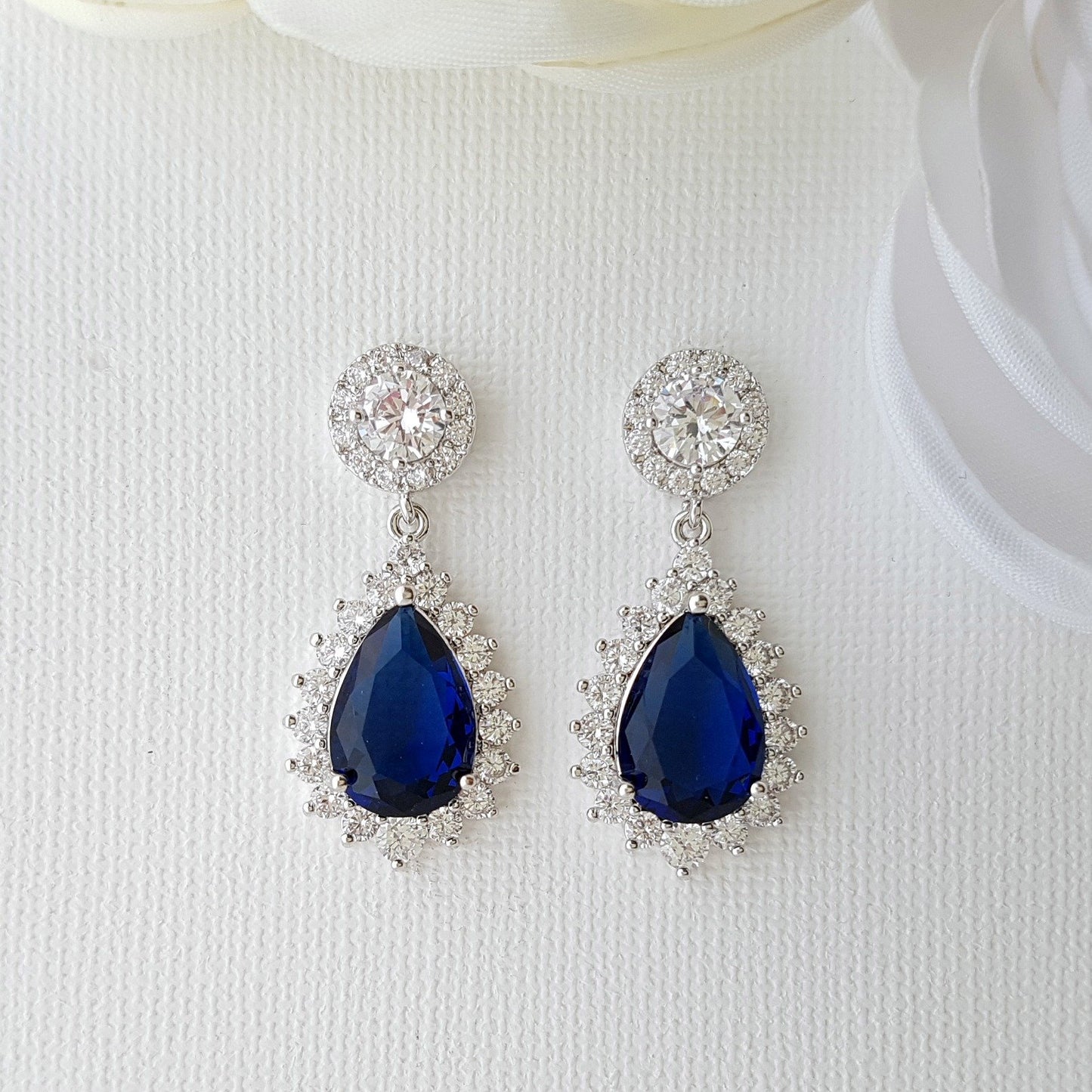 Blue and Gold Earrings Aoi - PoetryDesigns