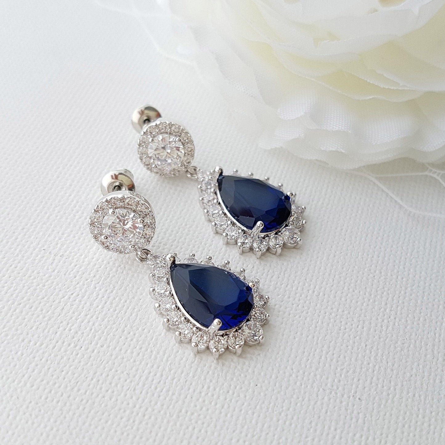 Blue and Gold Earrings Aoi - PoetryDesigns