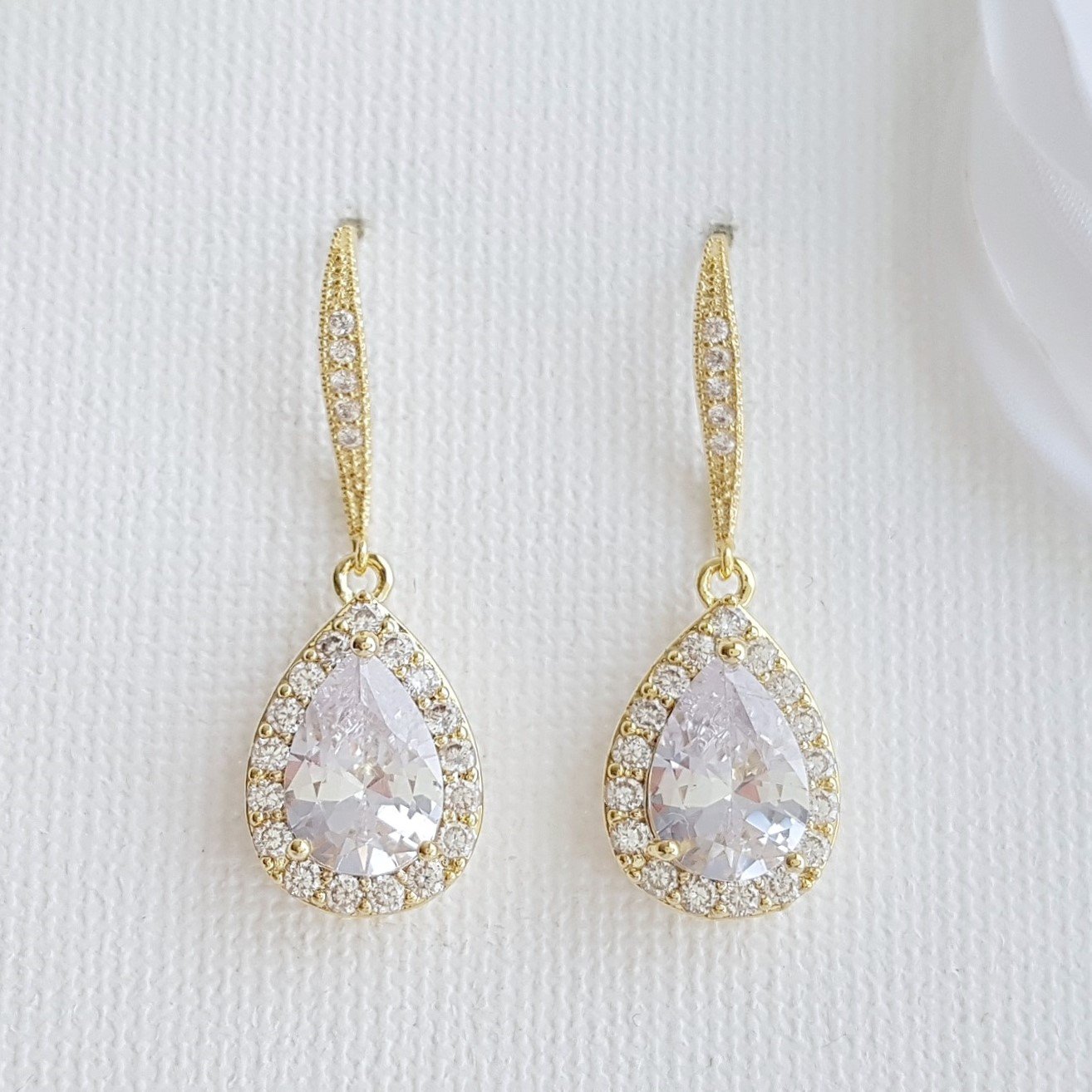 Gold Dangle Earrings-Emma - PoetryDesigns