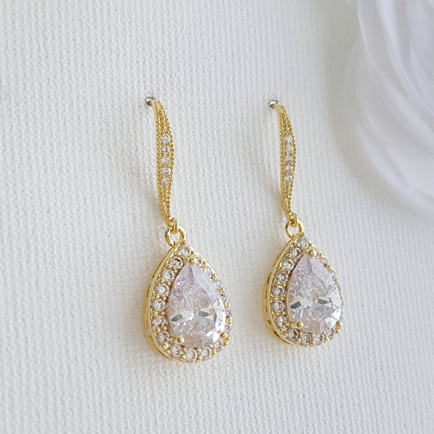 Gold Dangle Earrings-Emma - PoetryDesigns