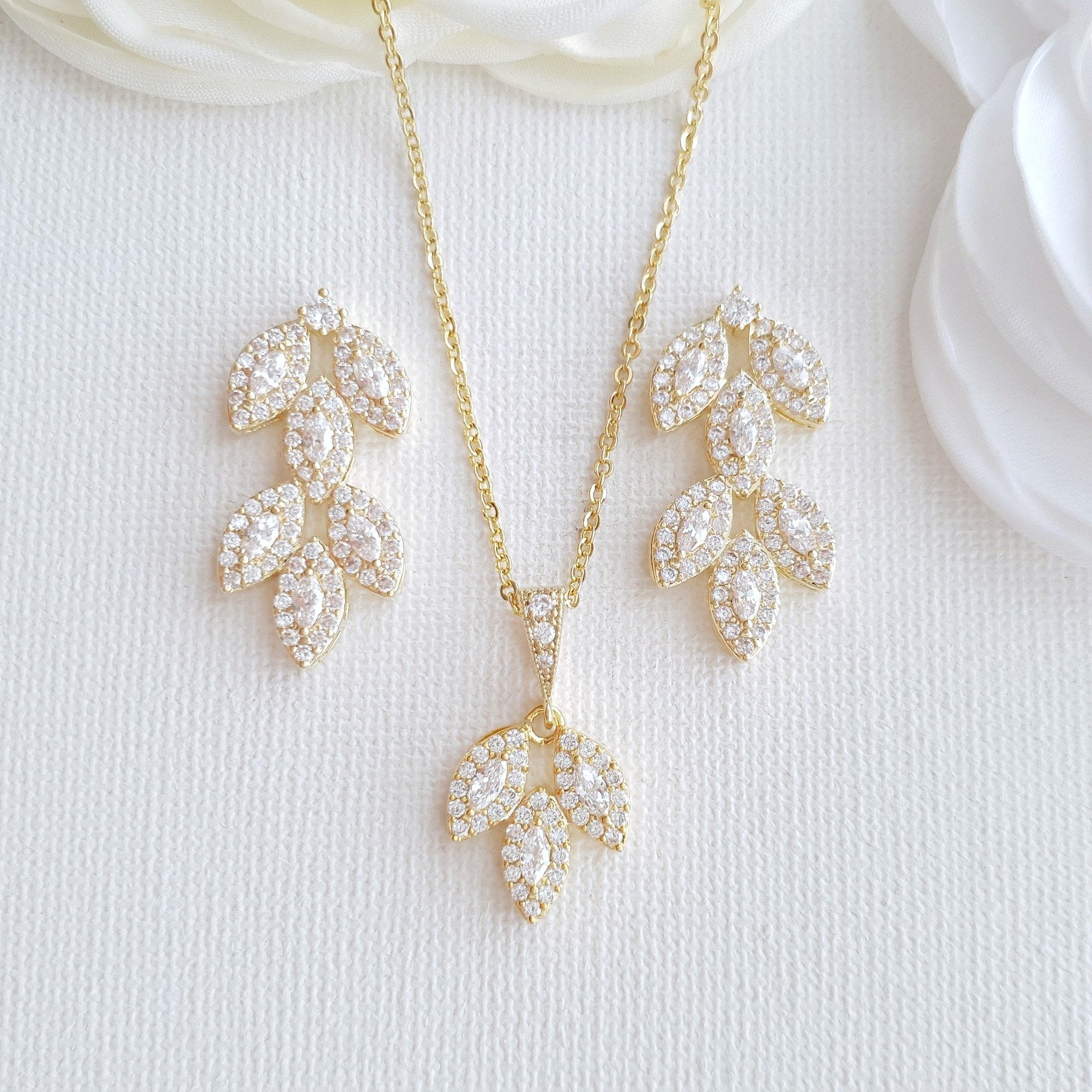 Crystal Wedding Jewelry Set-Abby - PoetryDesigns