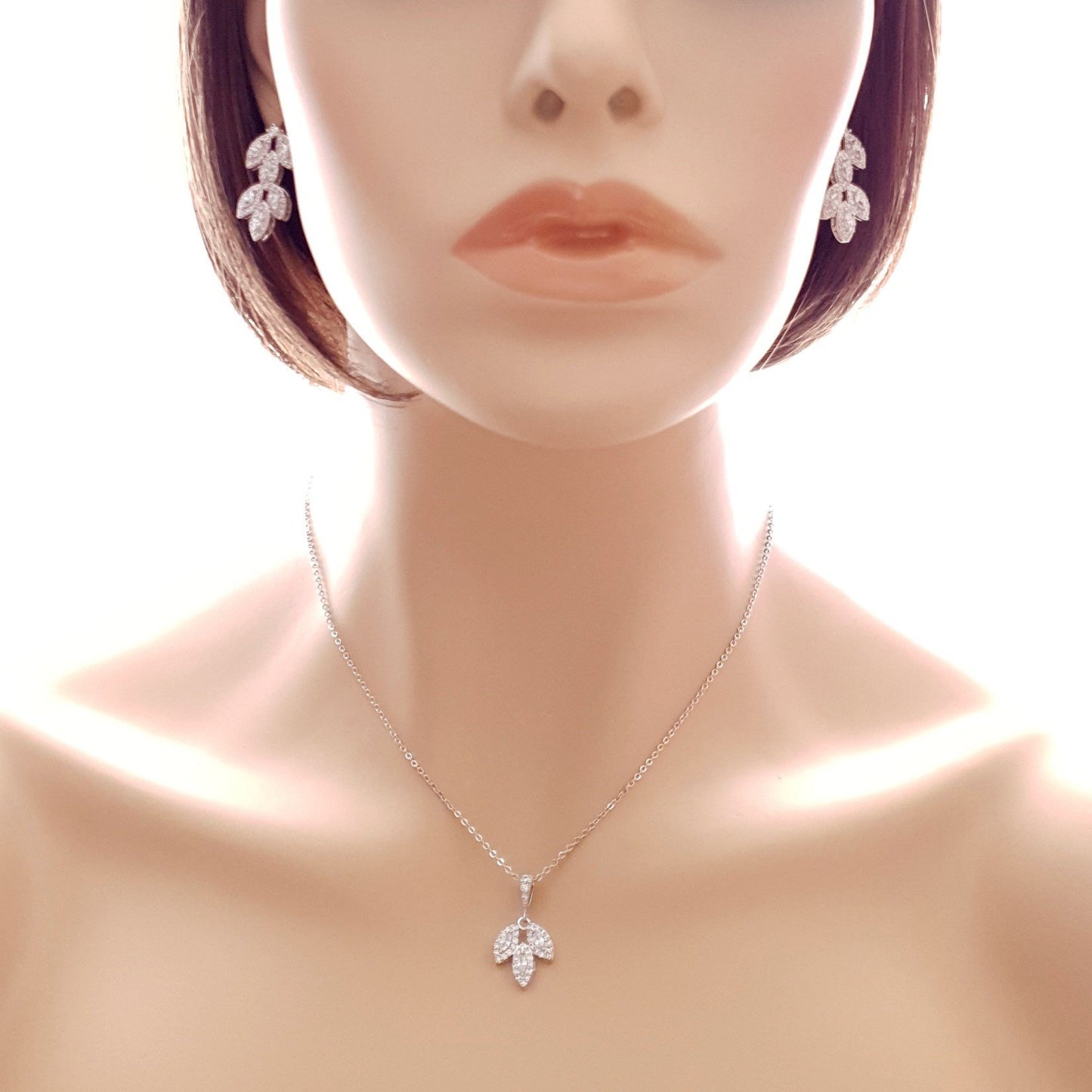 Crystal Wedding Jewelry Set-Abby - PoetryDesigns
