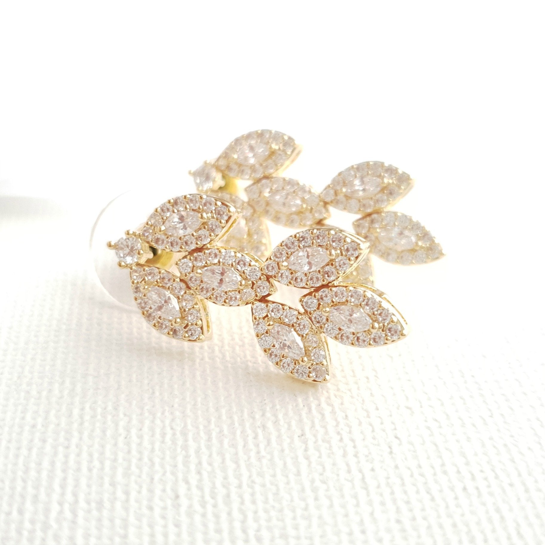 Leaf Stud Earrings Silver- Abby - PoetryDesigns
