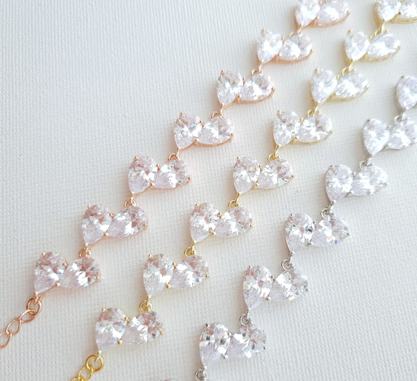 Cubic Zirconia Teardrop Bracelets- Clara - PoetryDesigns