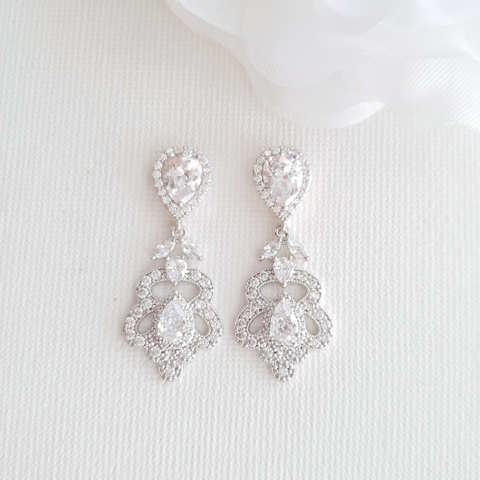 Vintage Gold Earrings for Weddings- Norma - PoetryDesigns