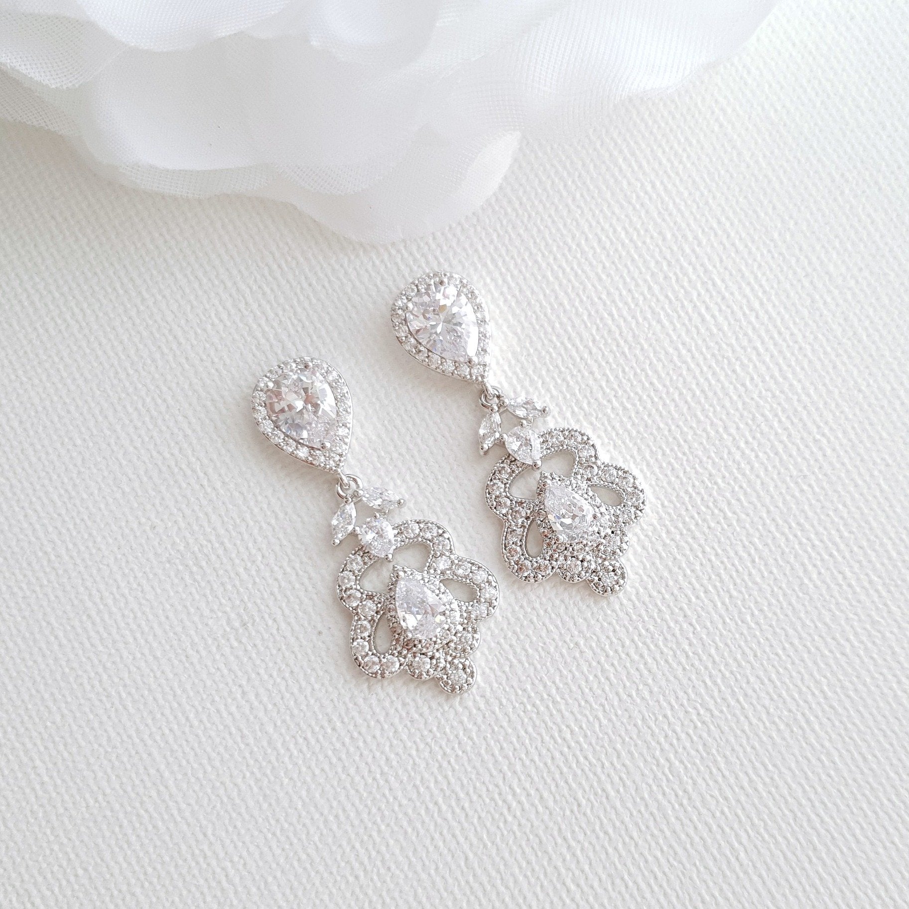 Vintage Gold Earrings for Weddings- Norma - PoetryDesigns