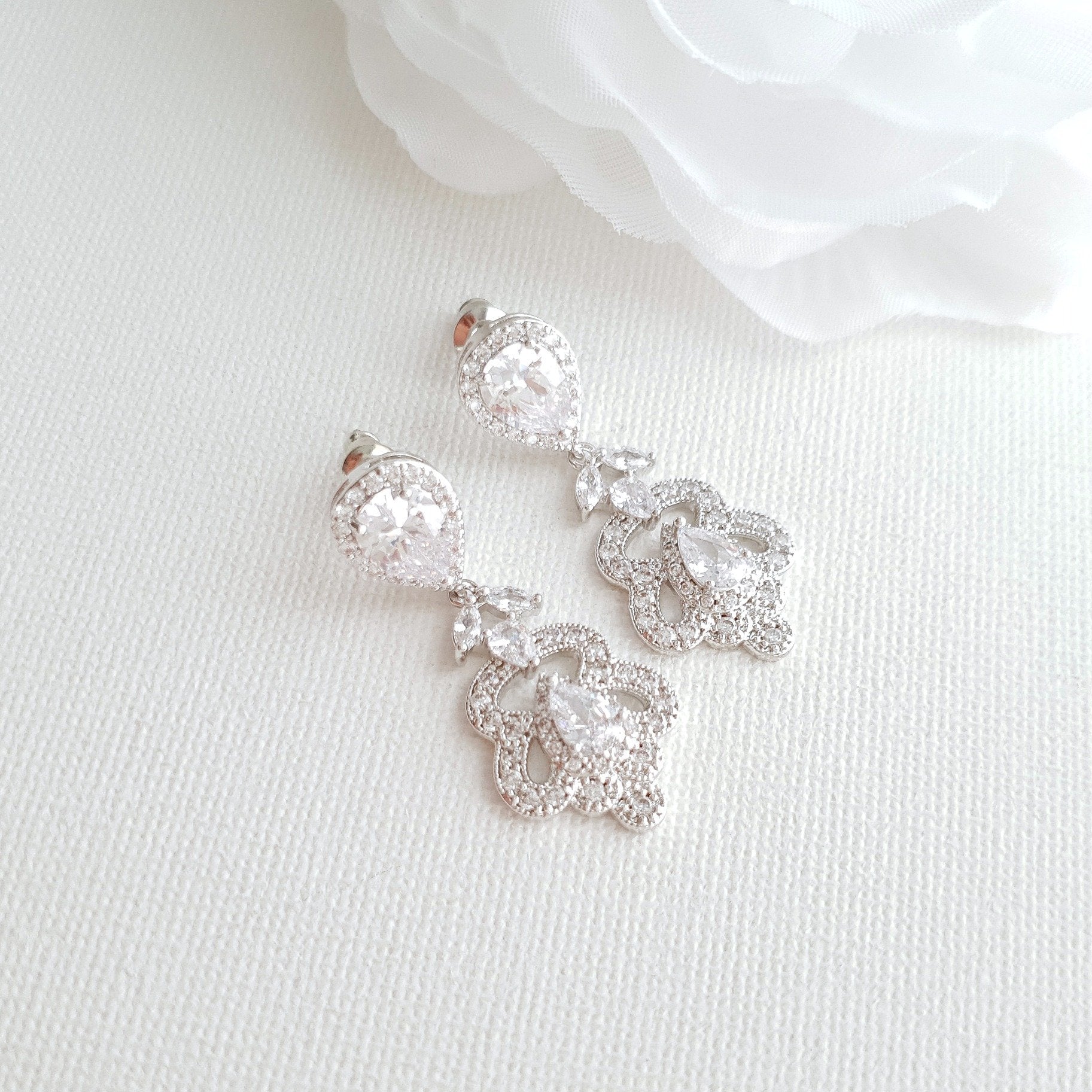 Vintage Gold Earrings for Weddings- Norma - PoetryDesigns