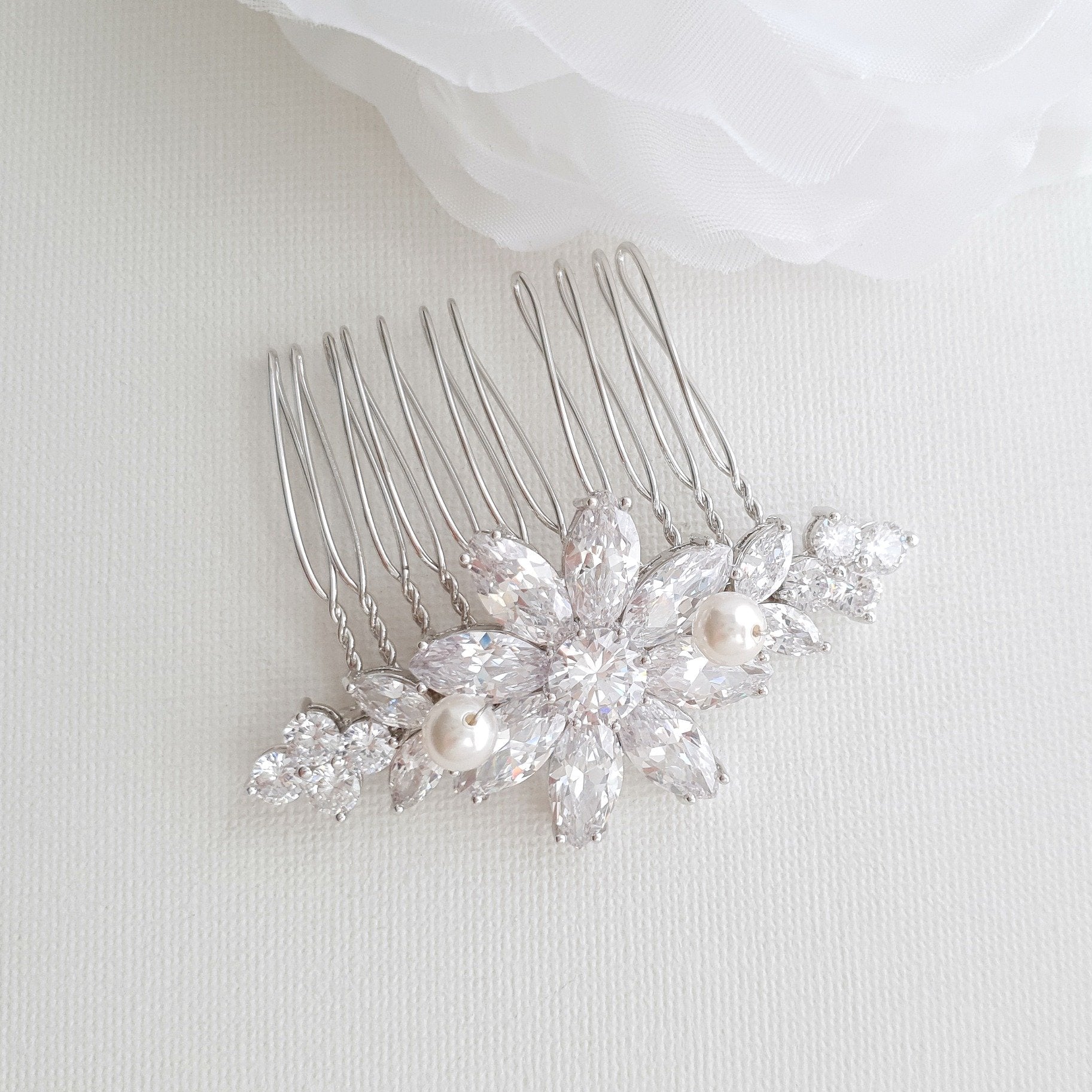 Rose Gold Hair Comb in Flower Design-Daisy - PoetryDesigns
