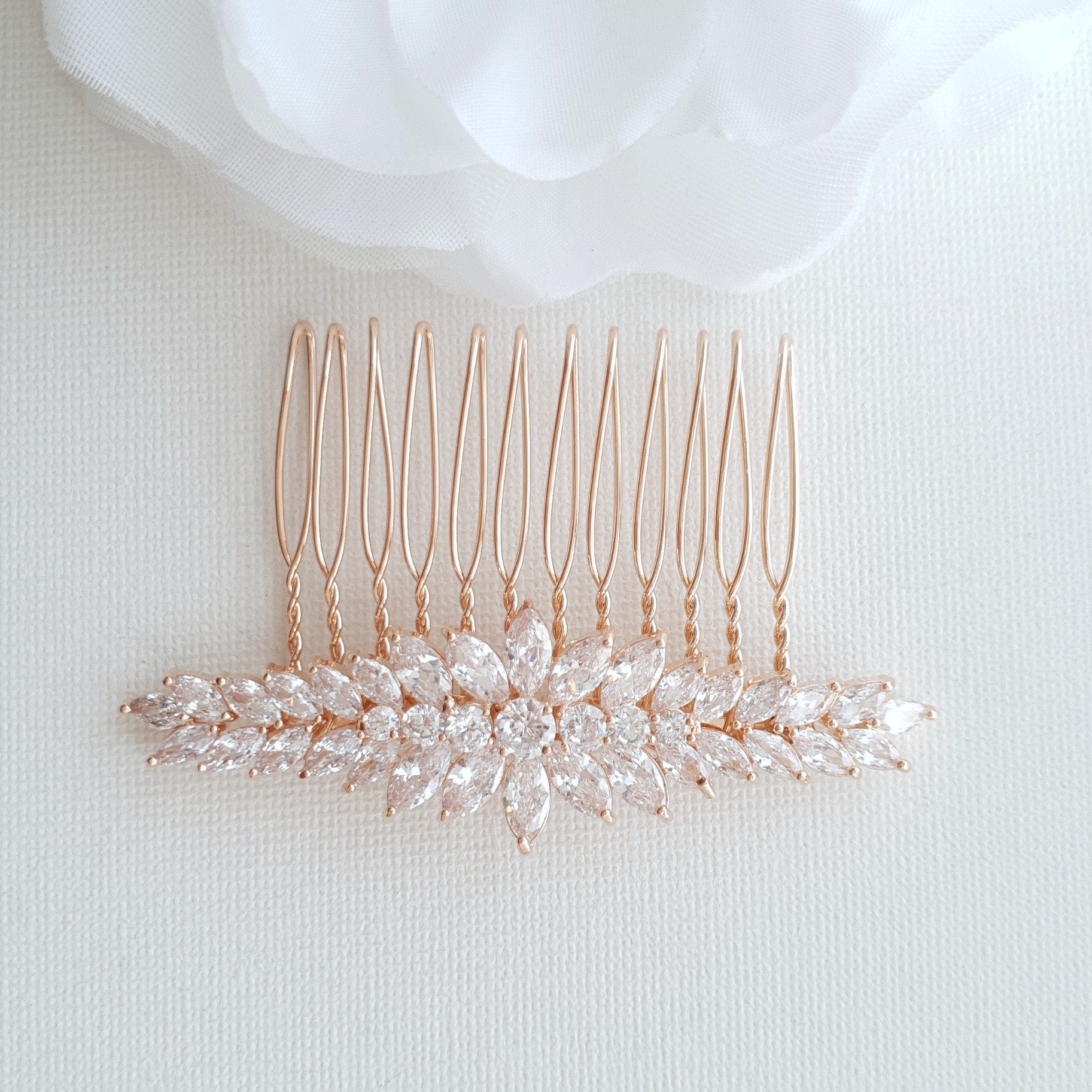 Crystal Wedding Hair Piece for Brides-Giselle - PoetryDesigns