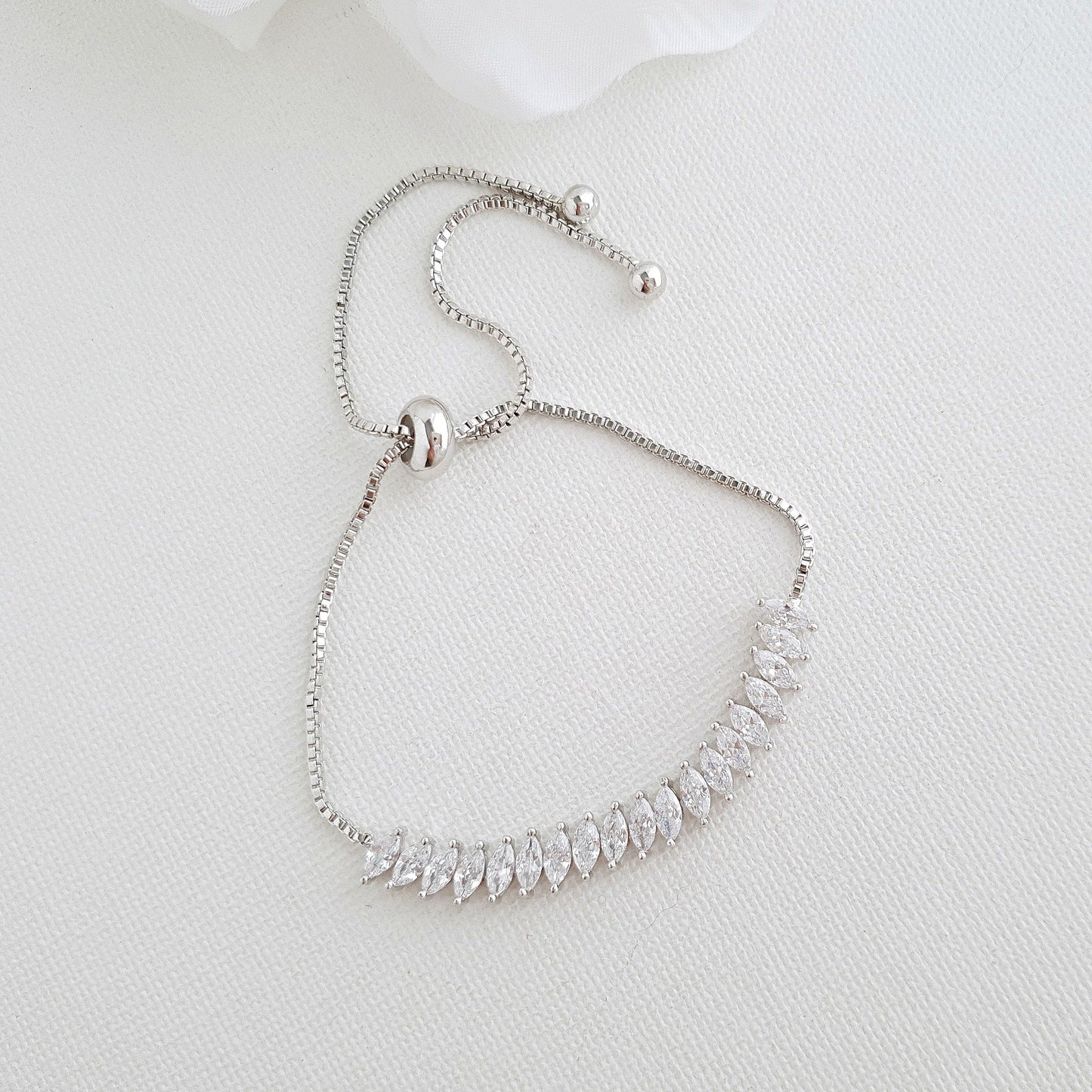 Bridal Gold Bracelet, Gold Crystal Bracelet, Adjustable Bridesmaid Bracelet, Wedding Jewelry, Simple Wedding Bracelet For Bride, Katie