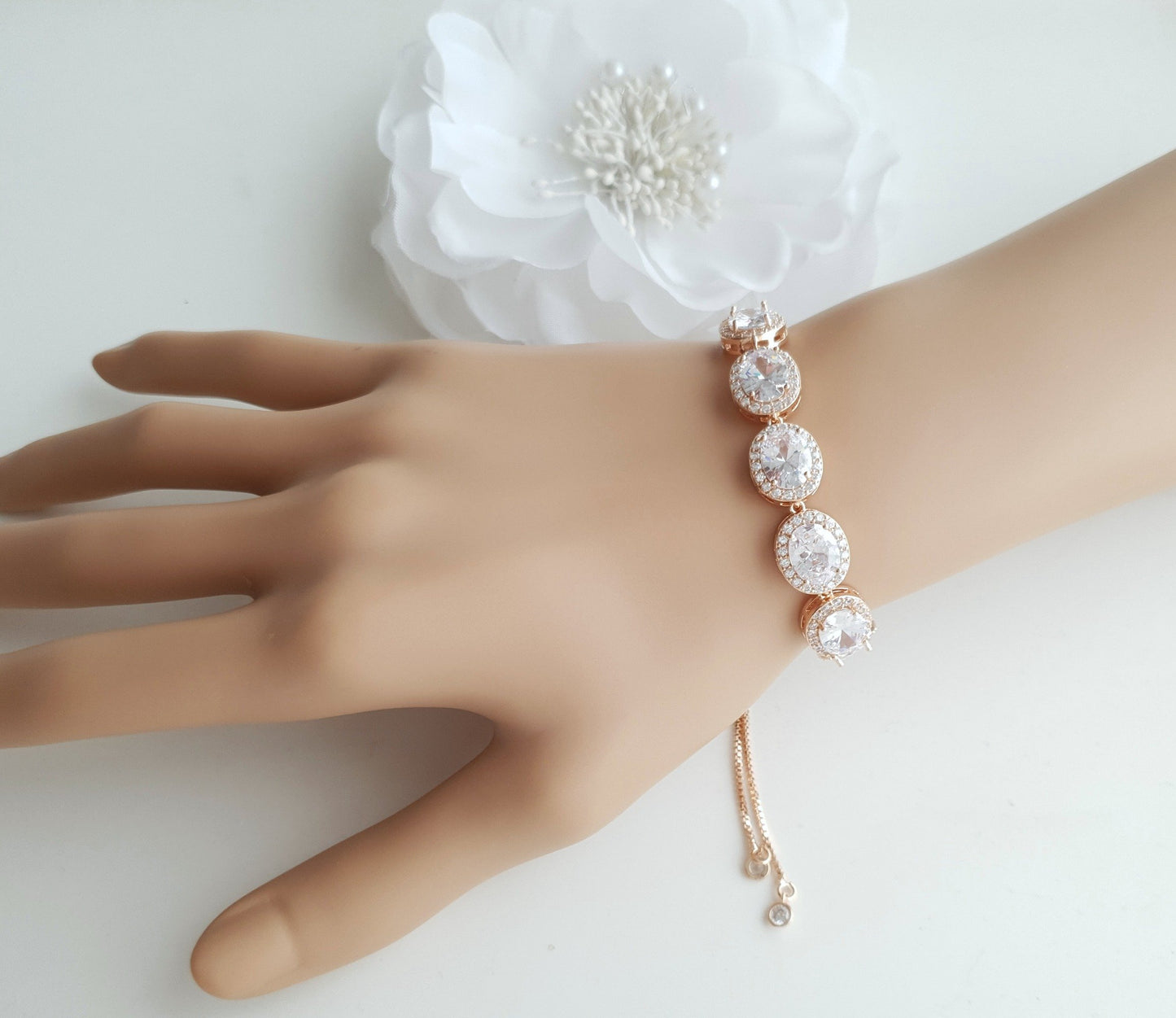 Oval Necklace Set With Matching Earrings & Bracelet- Emily - PoetryDesigns