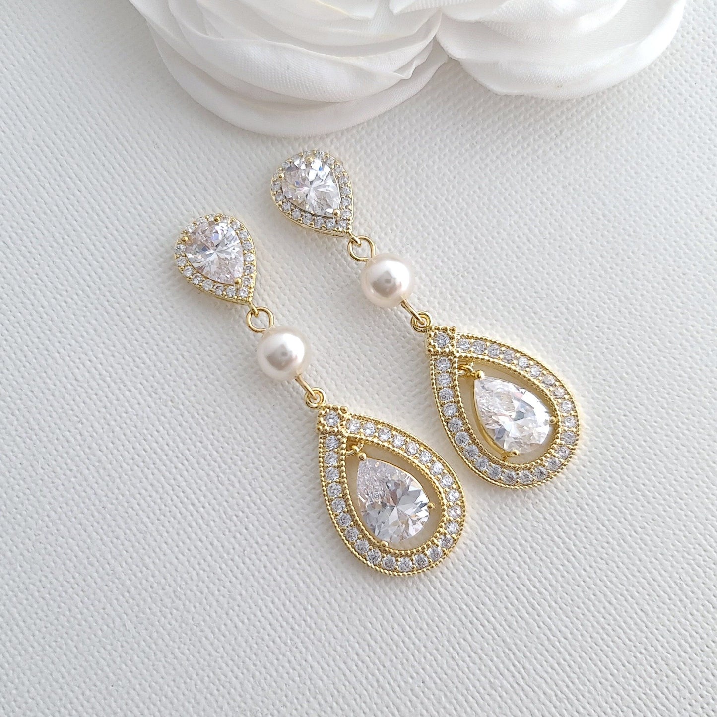 Bridal Necklace and Earring Set-Sarah - PoetryDesigns