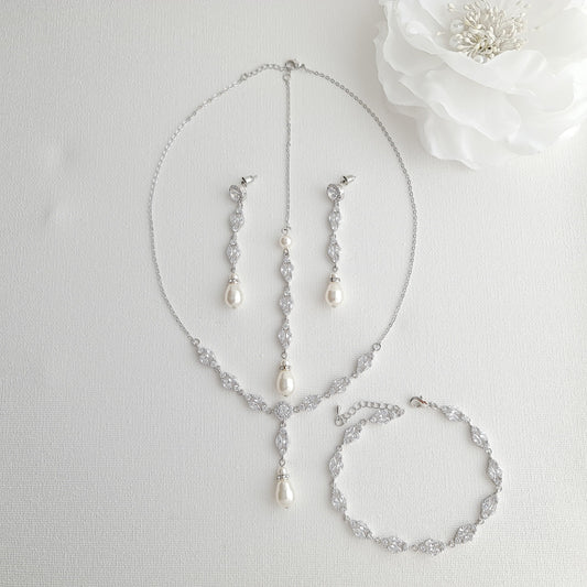 3 Piece Jewelry Set for Wedding- Hayley - PoetryDesigns
