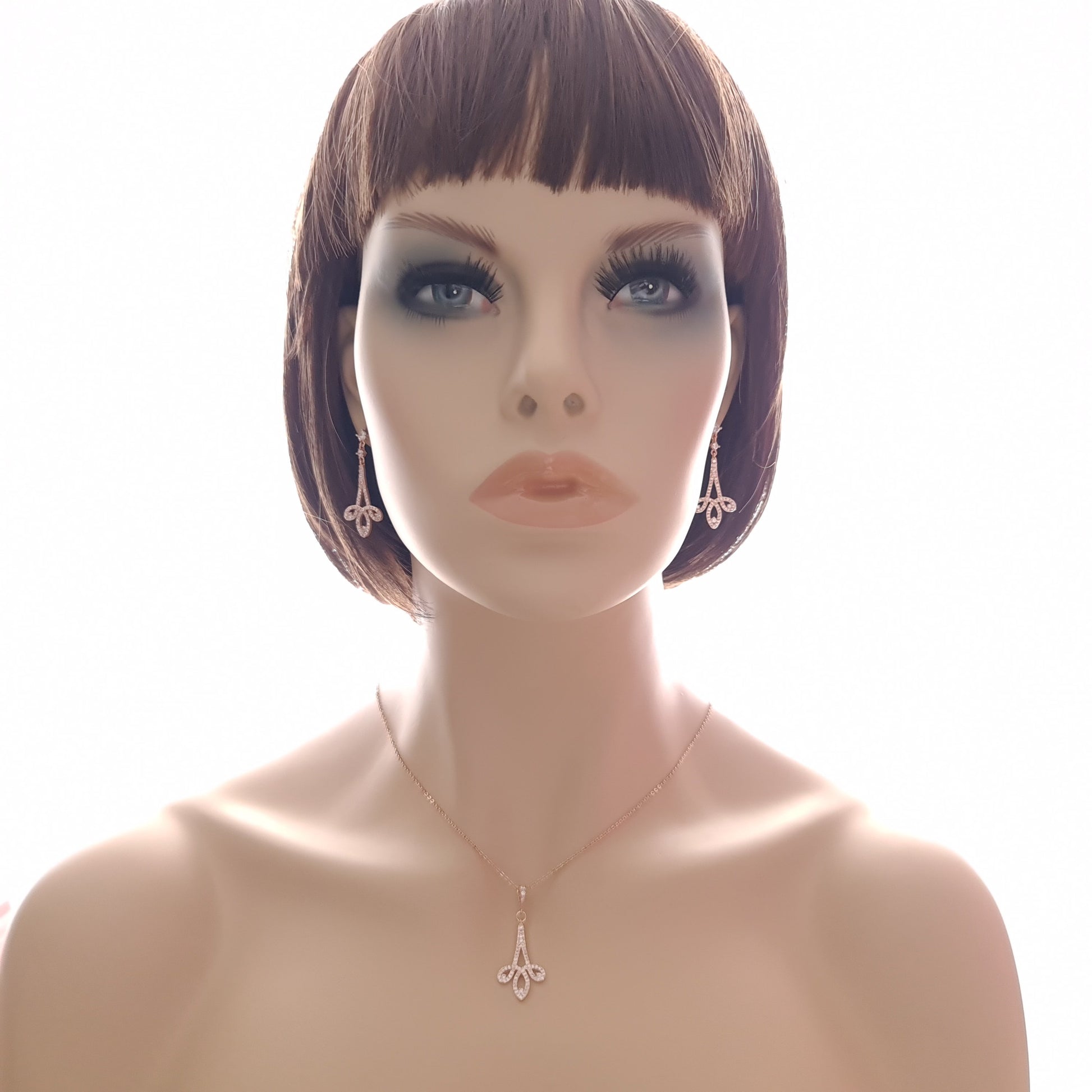 Gold Necklace Set for Wedding with Earrings-Allison - PoetryDesigns