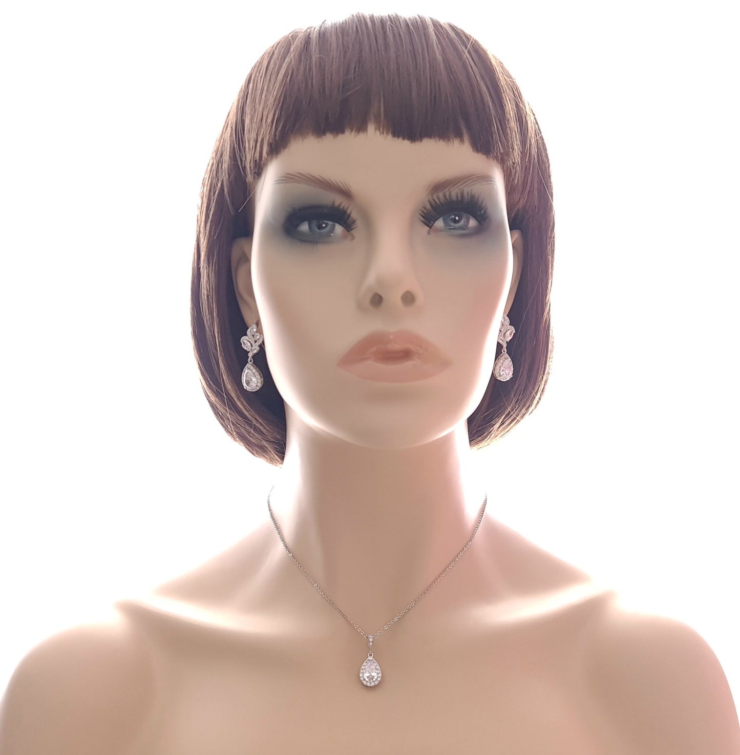 Juegos de Pendientes con Collar a Juego-Ondulado