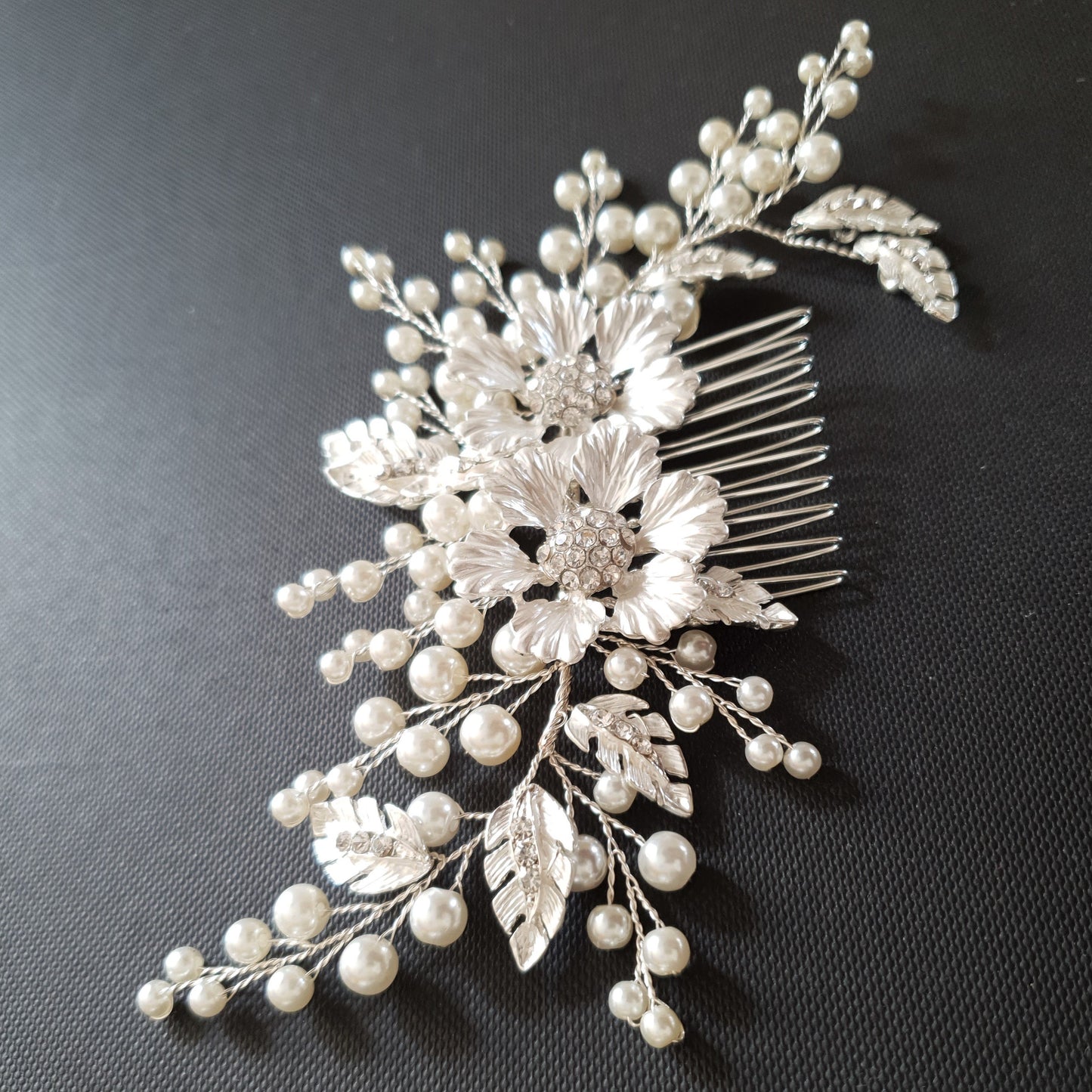 Pearl Hair Comb for Brides-Celestial
