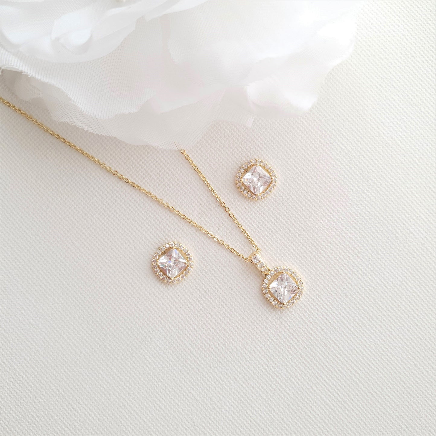 Earrings and Necklace Bridesmaids Jewelry Set-Piper