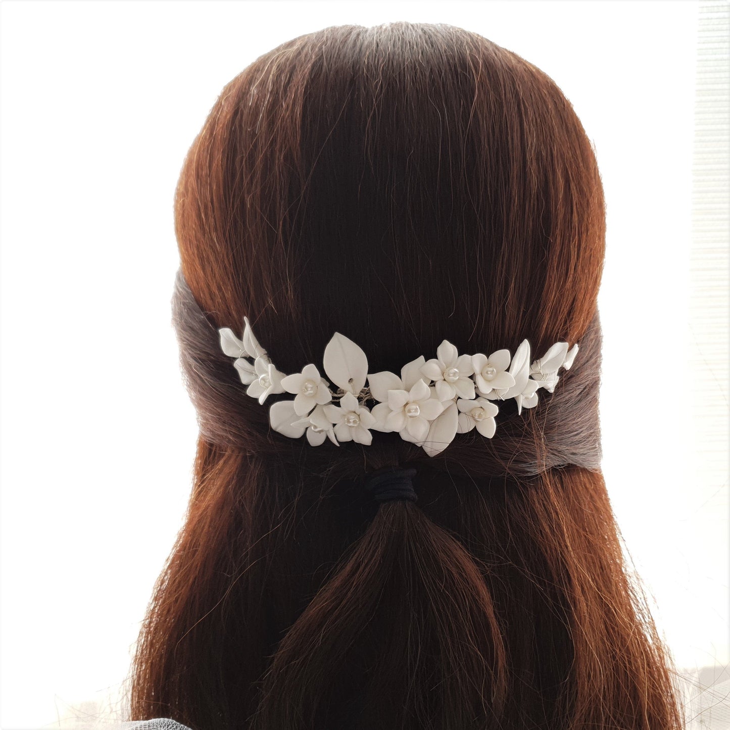 Bridal Flower Hair Comb for Wedding- Snow Drops