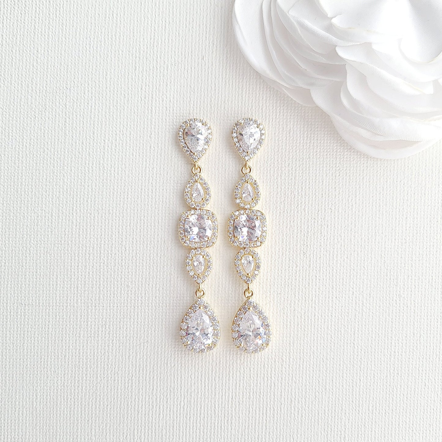 Long Pendant and Earrings with Matching Slider Bracelet Jewelry Set-Gianna