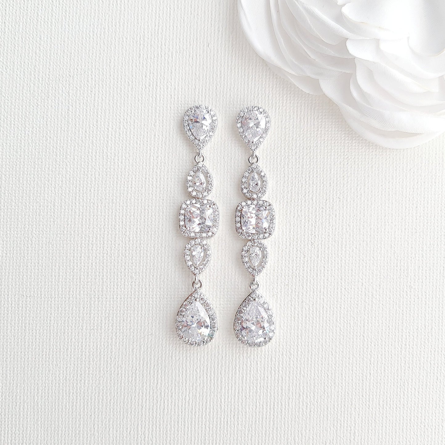 Long Pendant and Earrings with Matching Slider Bracelet Jewelry Set-Gianna
