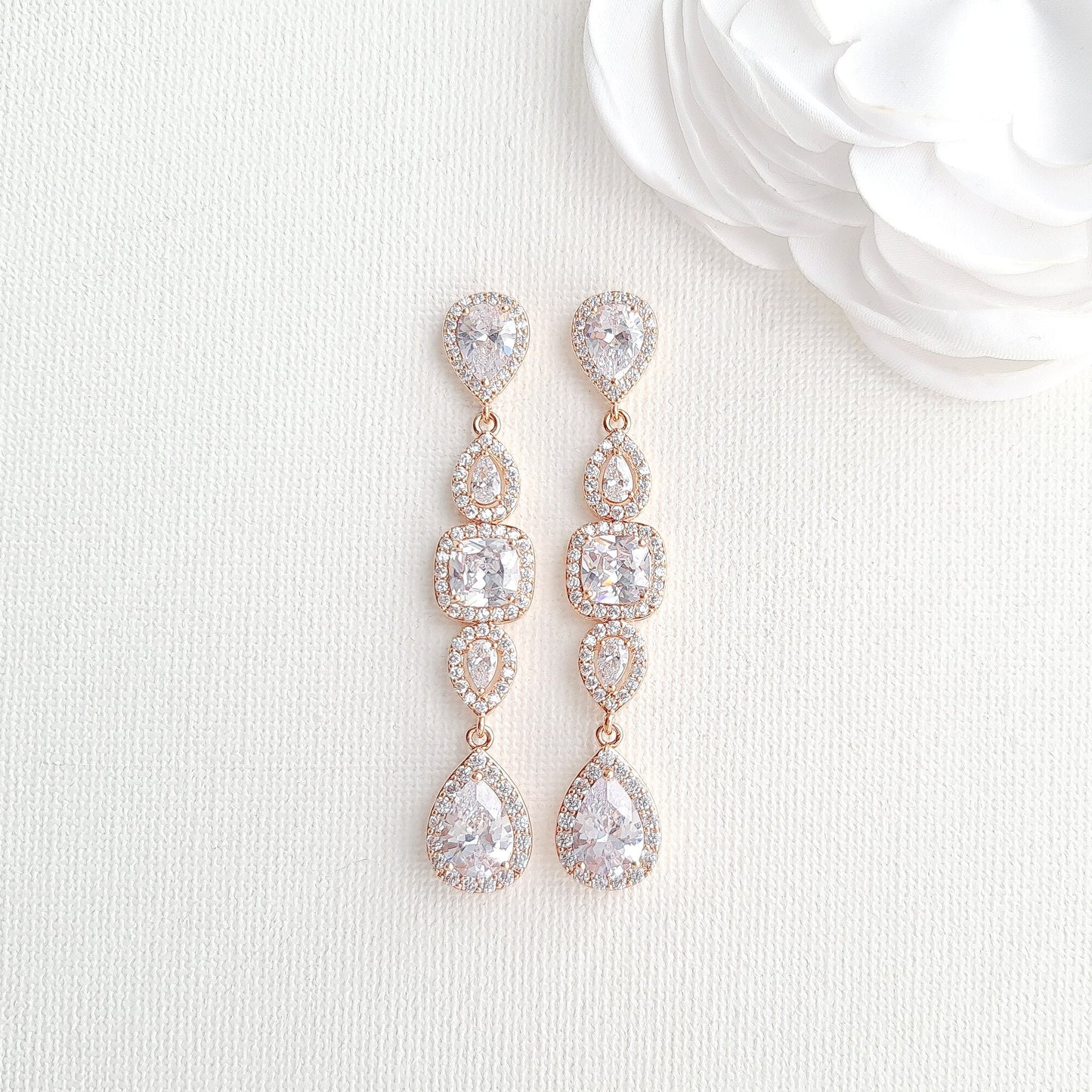 Long Pendant and Earrings with Matching Slider Bracelet Jewelry Set-Gianna
