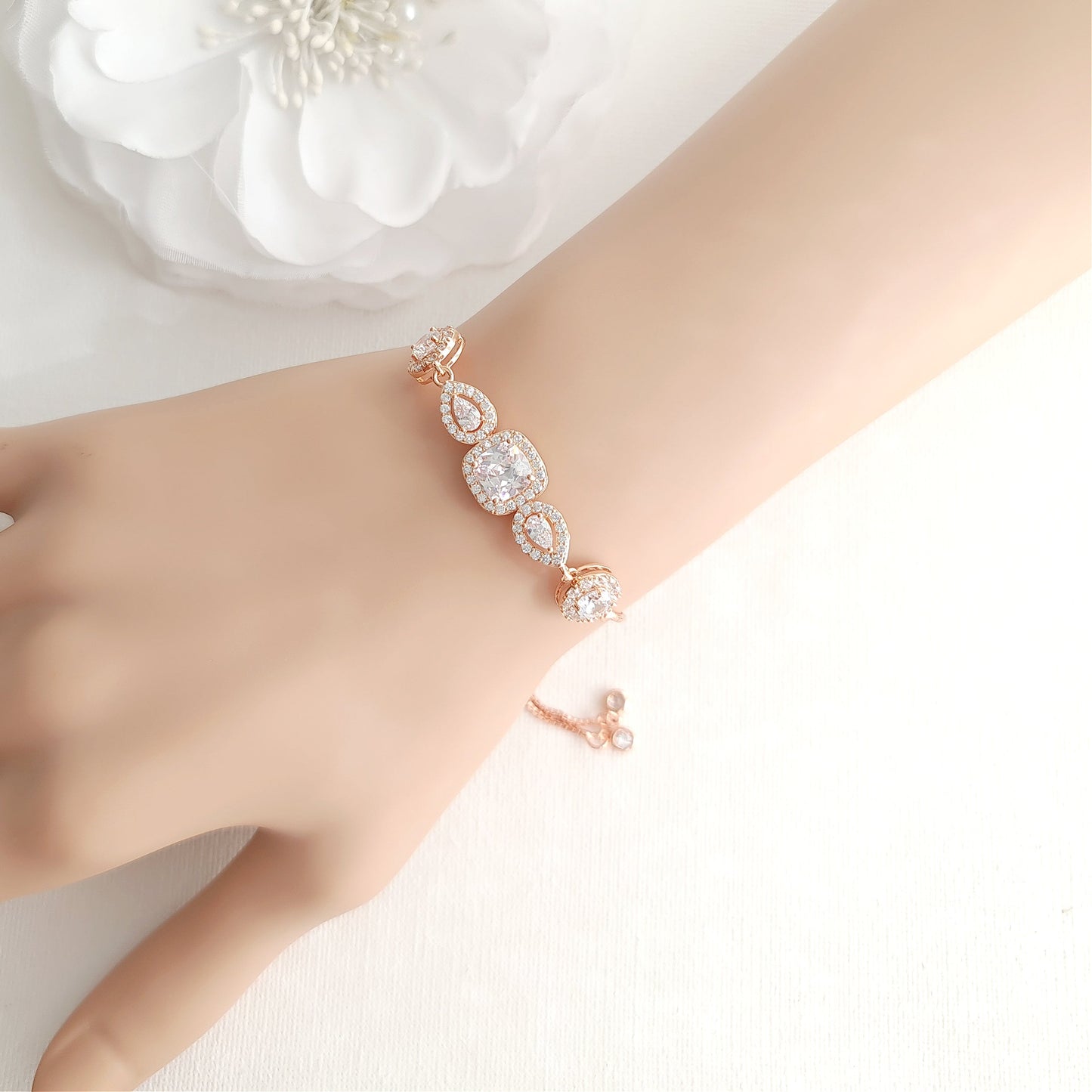 Long Pendant and Earrings with Matching Slider Bracelet Jewelry Set-Gianna