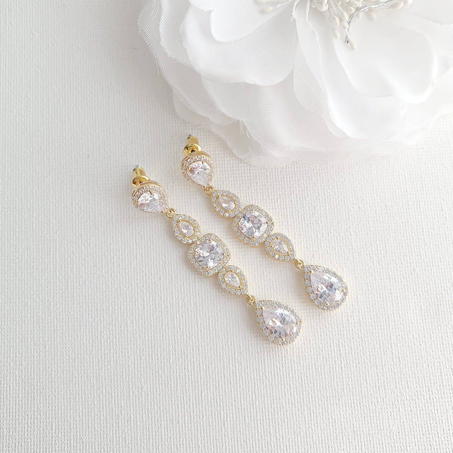 Long Pendant and Earrings with Matching Slider Bracelet Jewelry Set-Gianna