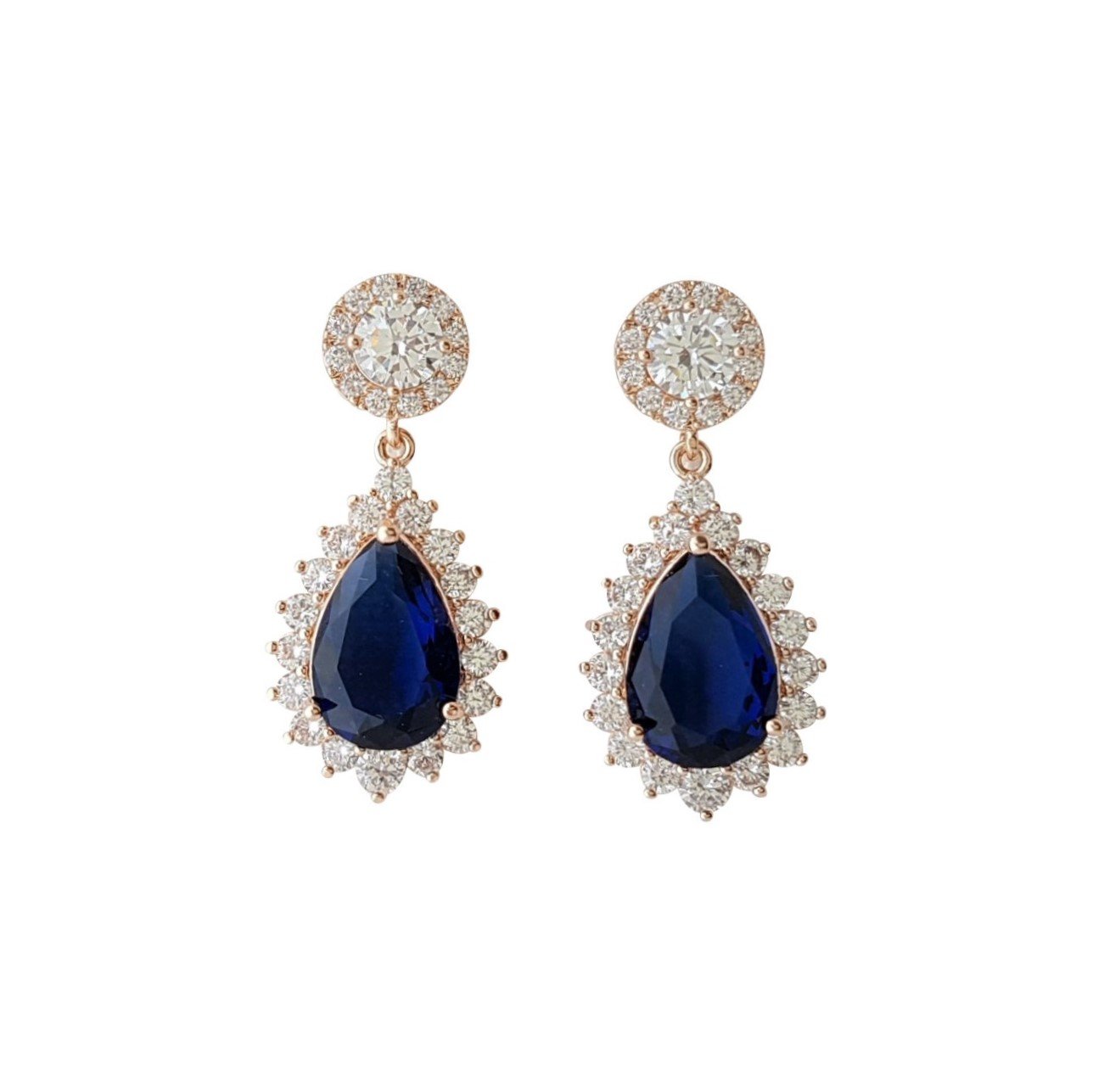 Blue and Gold Earrings Aoi - PoetryDesigns