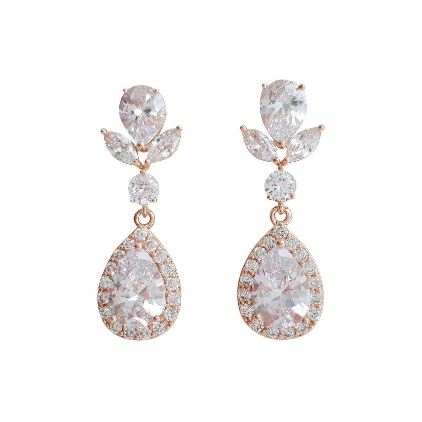 Drop Bridal Earrings Gold-Emma - PoetryDesigns