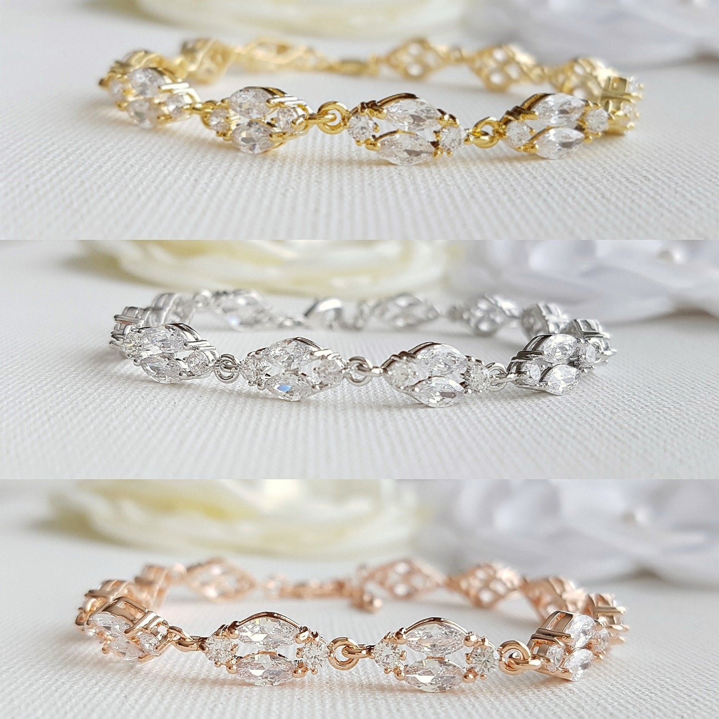 Small Stud Earrings Bracelet Set- Hayley - PoetryDesigns