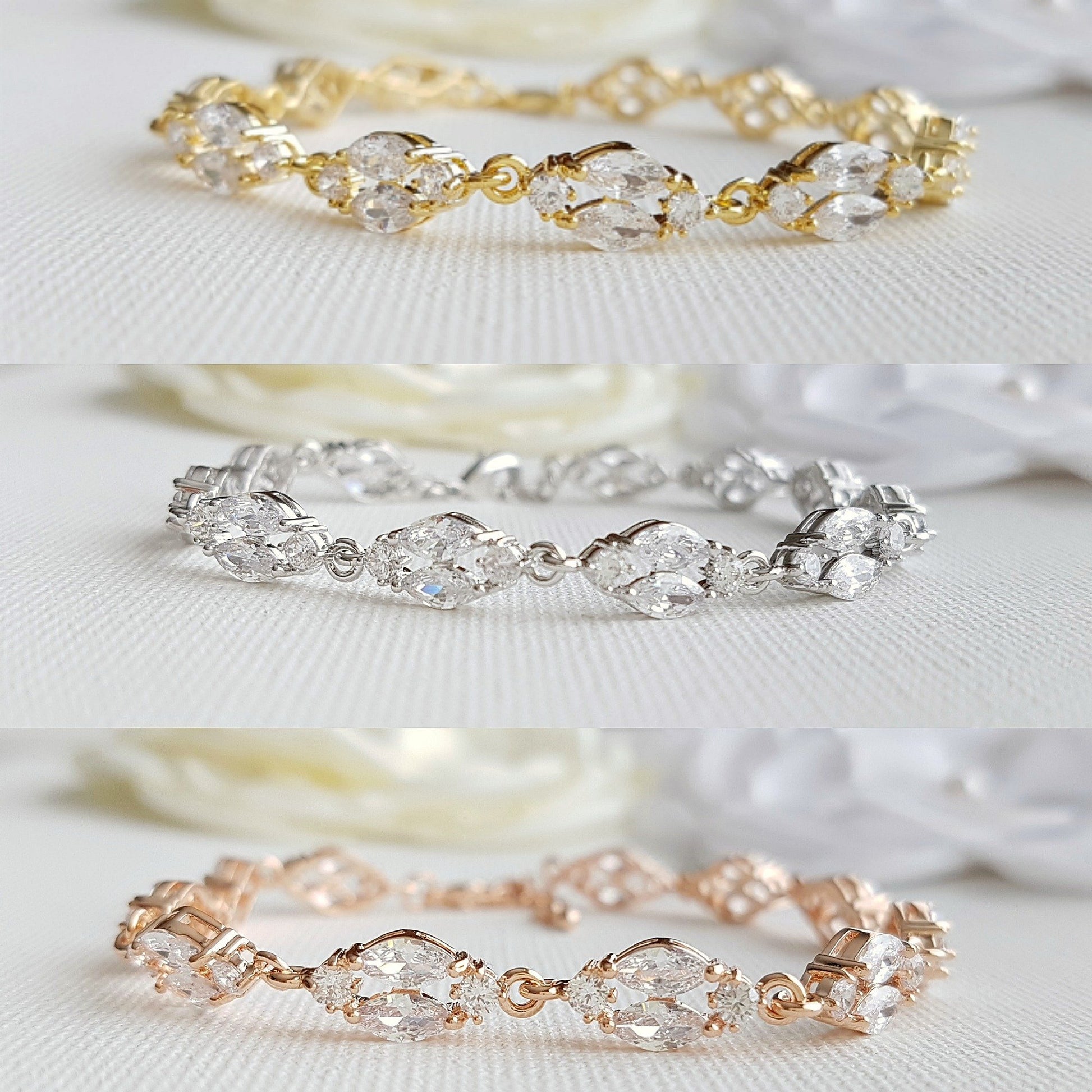 Small Stud Earrings Bracelet Set- Hayley - PoetryDesigns