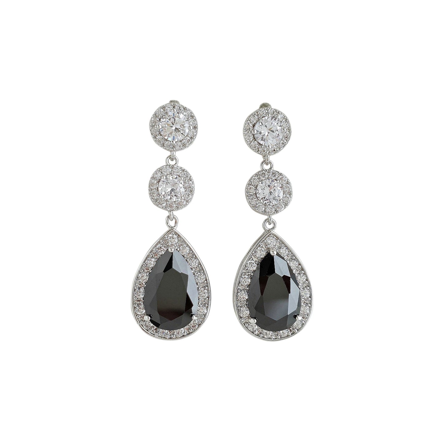 Long Black Drop Earrings- Zoe - PoetryDesigns