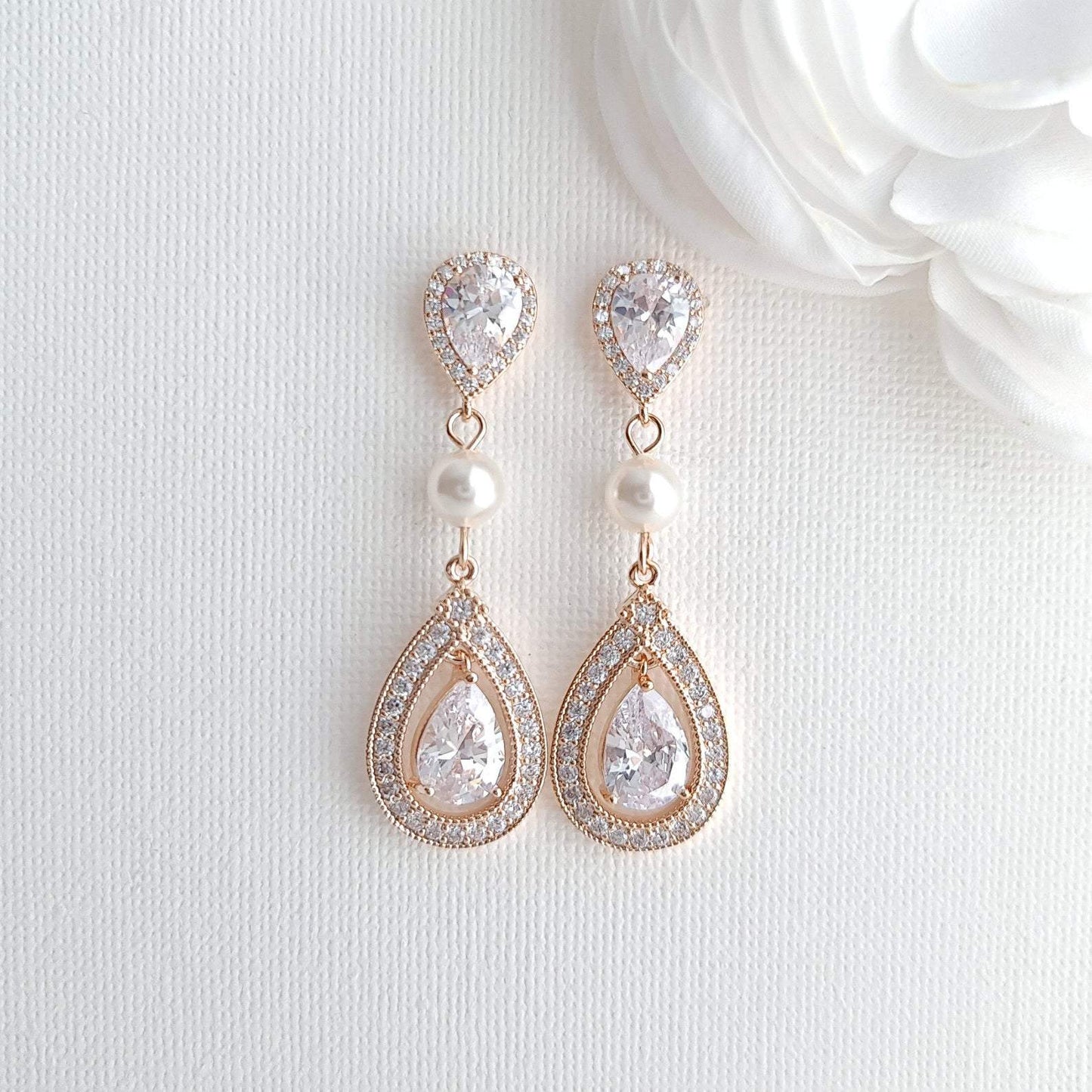 Bridal Necklace and Earring Set-Sarah - PoetryDesigns