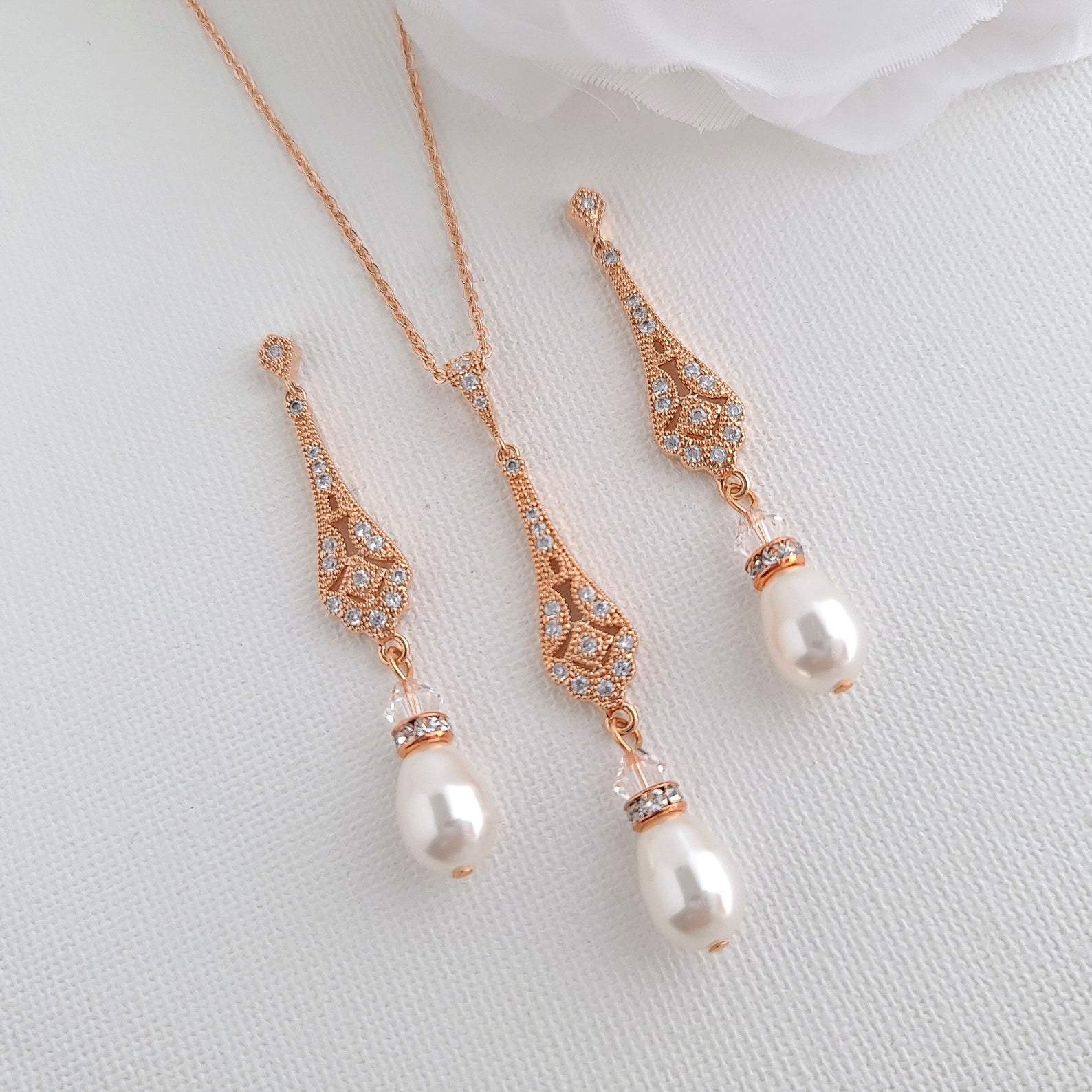 Vintage Inspired Wedding Jewelry Set- Lisa - PoetryDesigns