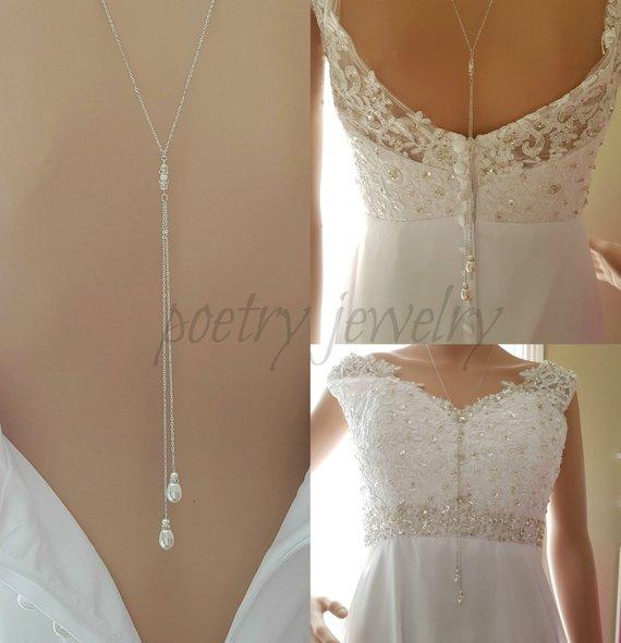Simple Silver Back Necklace- June - PoetryDesigns