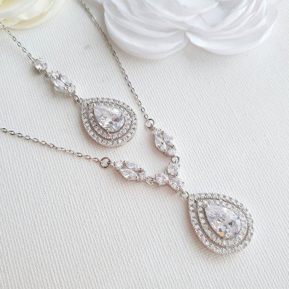 Silver Back Jewelry With CZ Backdrop- Joni - PoetryDesigns