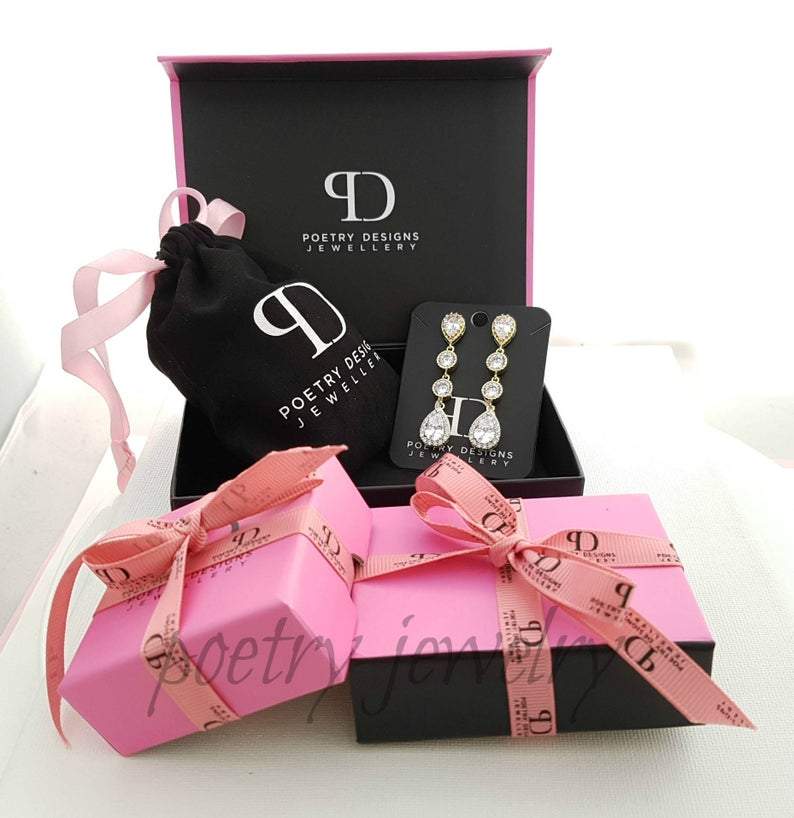 Rose Gold Clip On Earrings-Reagan - PoetryDesigns