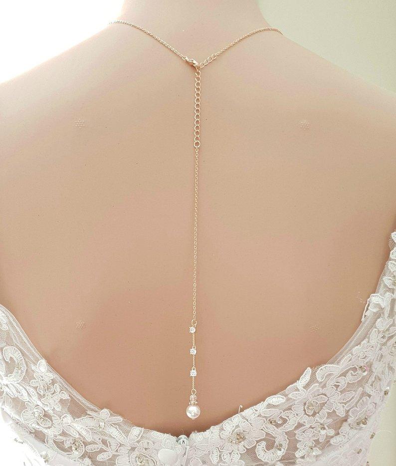 Rose Gold Backdrop Wedding Necklace-Ginger - PoetryDesigns