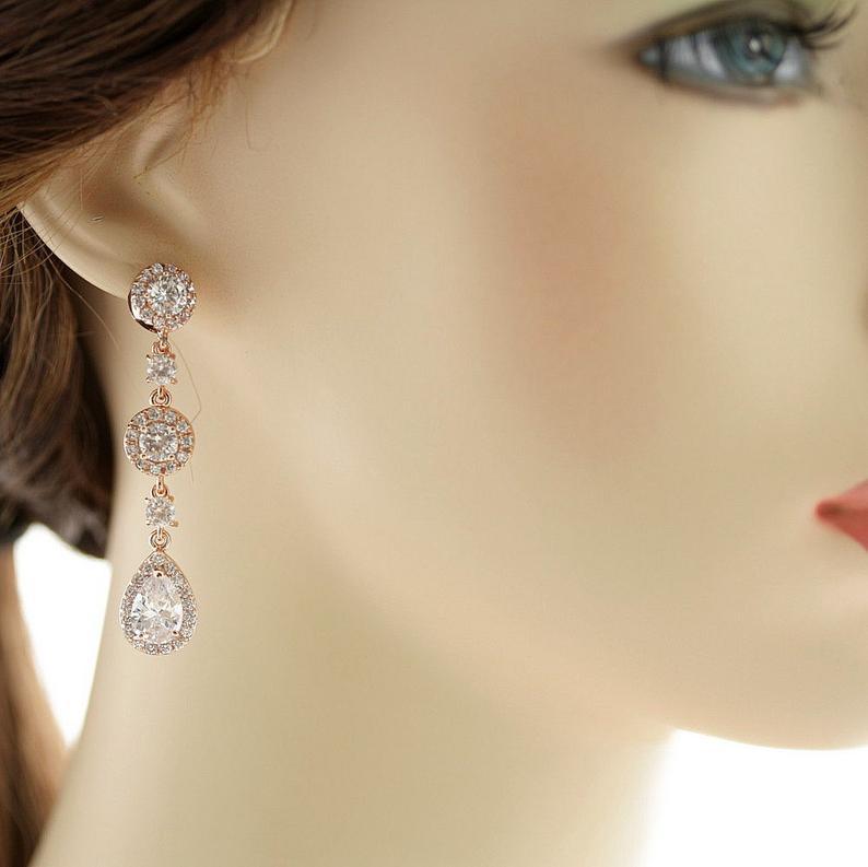 Rose Gold Clip On Earrings-Reagan - PoetryDesigns