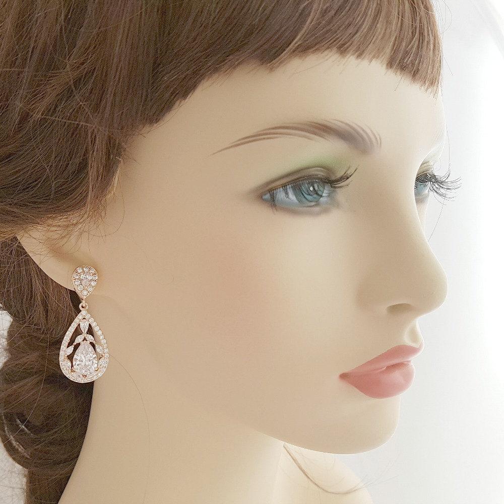 rose gold plated drop earrings