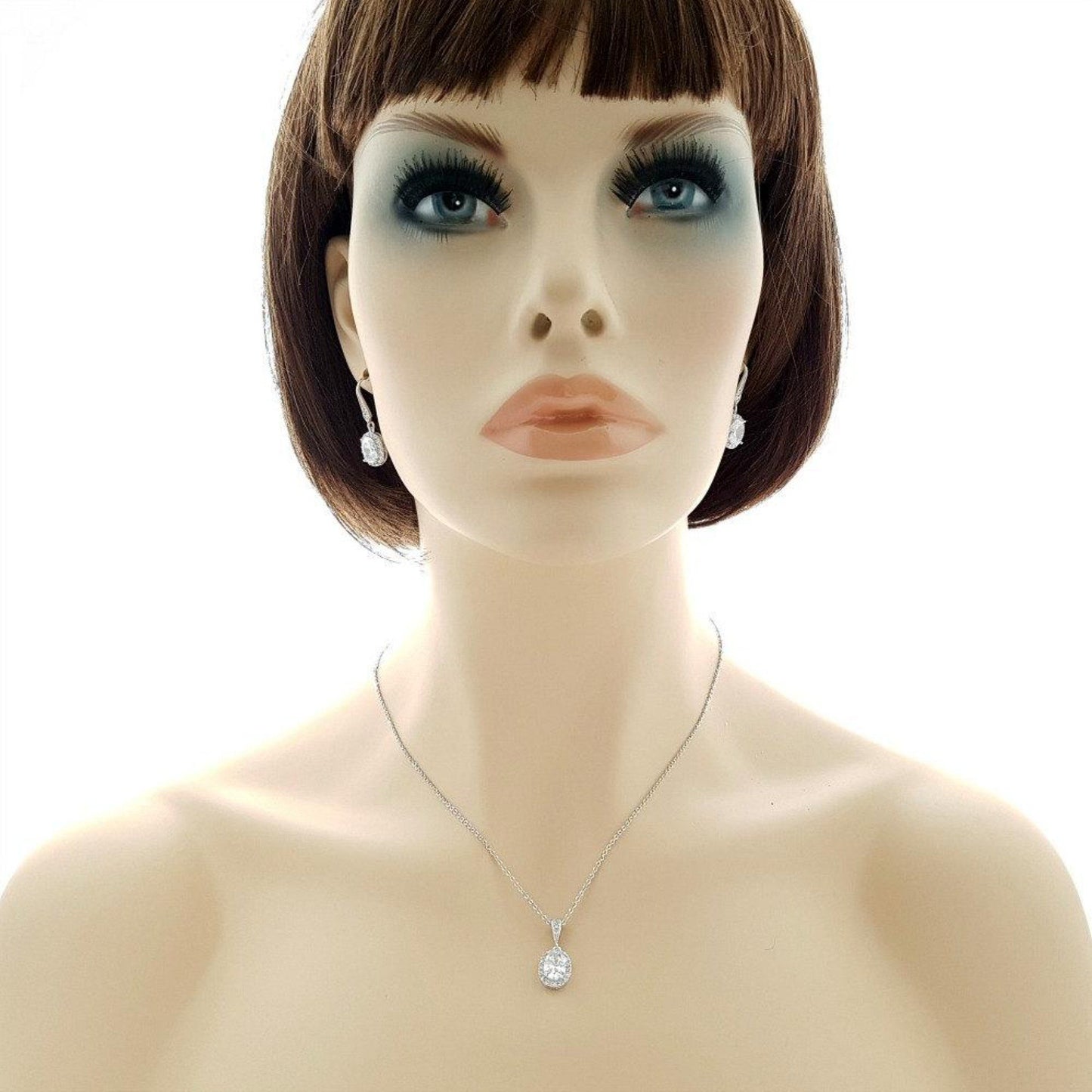 Bridesmaid Necklace and Earring Set silver- Poetry Designs