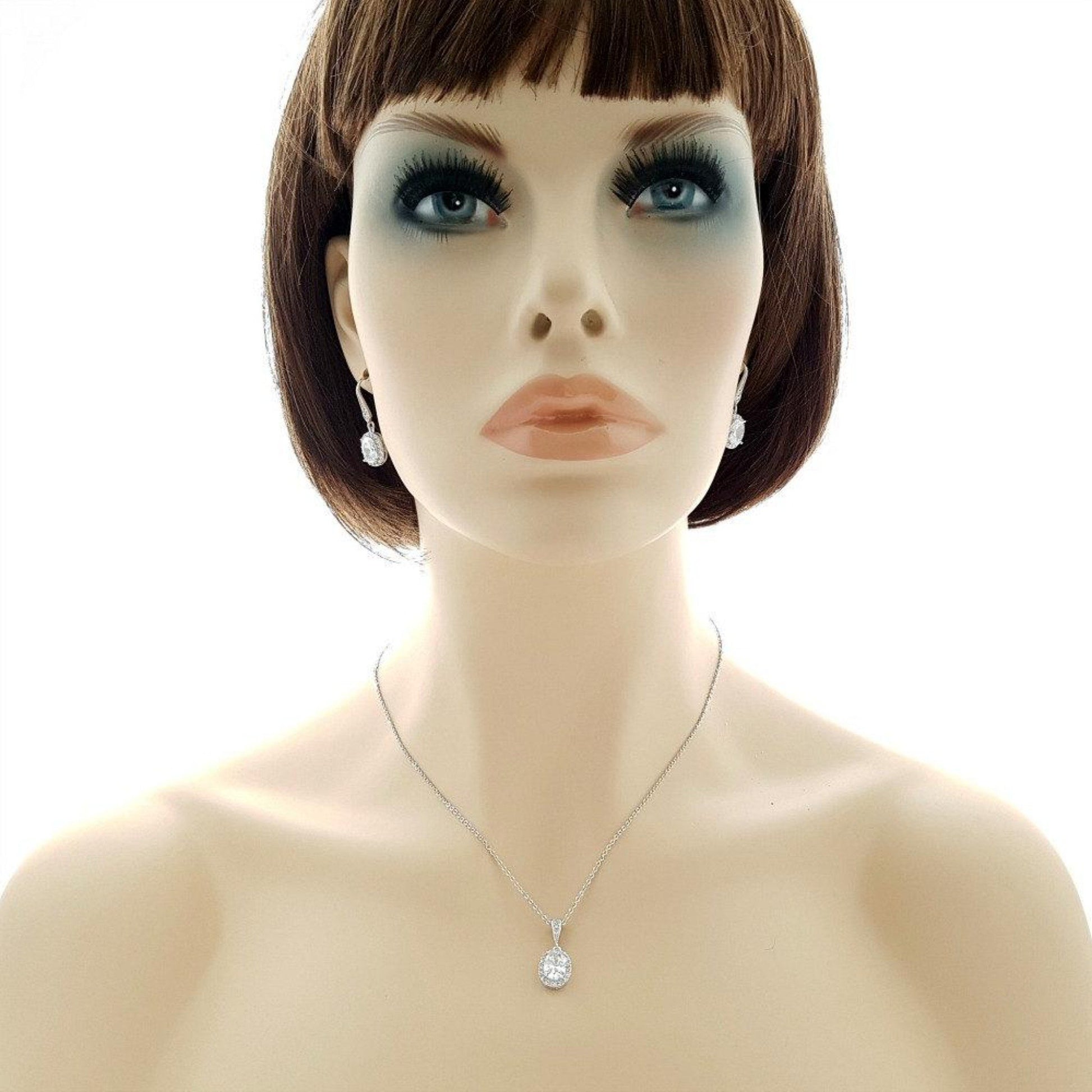 Bridesmaid Necklace and Earring Set silver- Poetry Designs