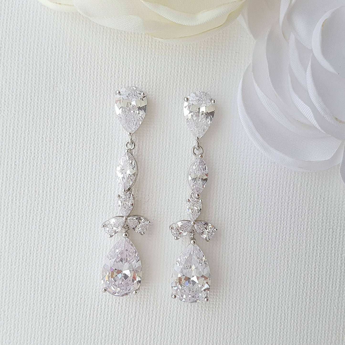 cubic zirconia drop earrings