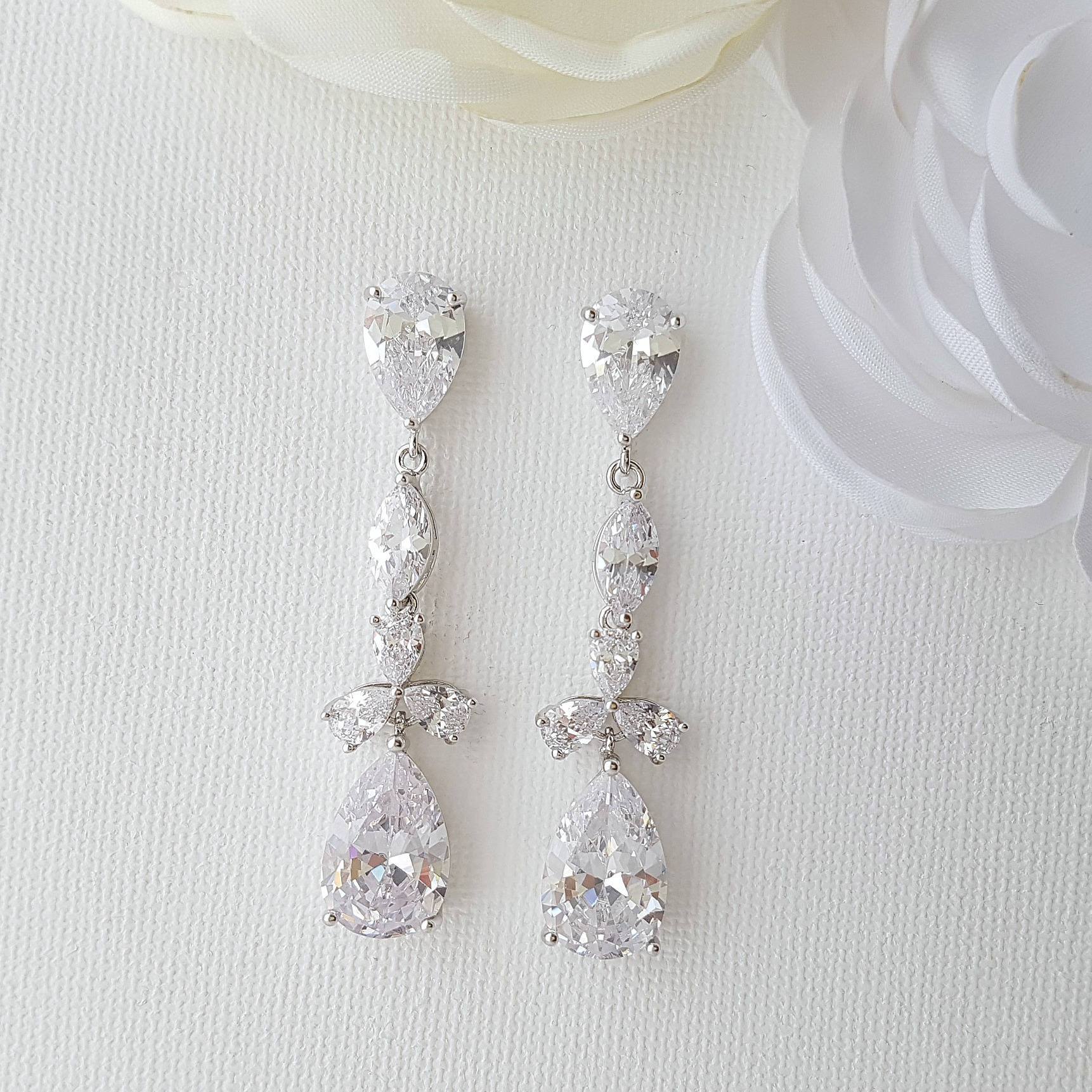 cubic zirconia drop earrings
