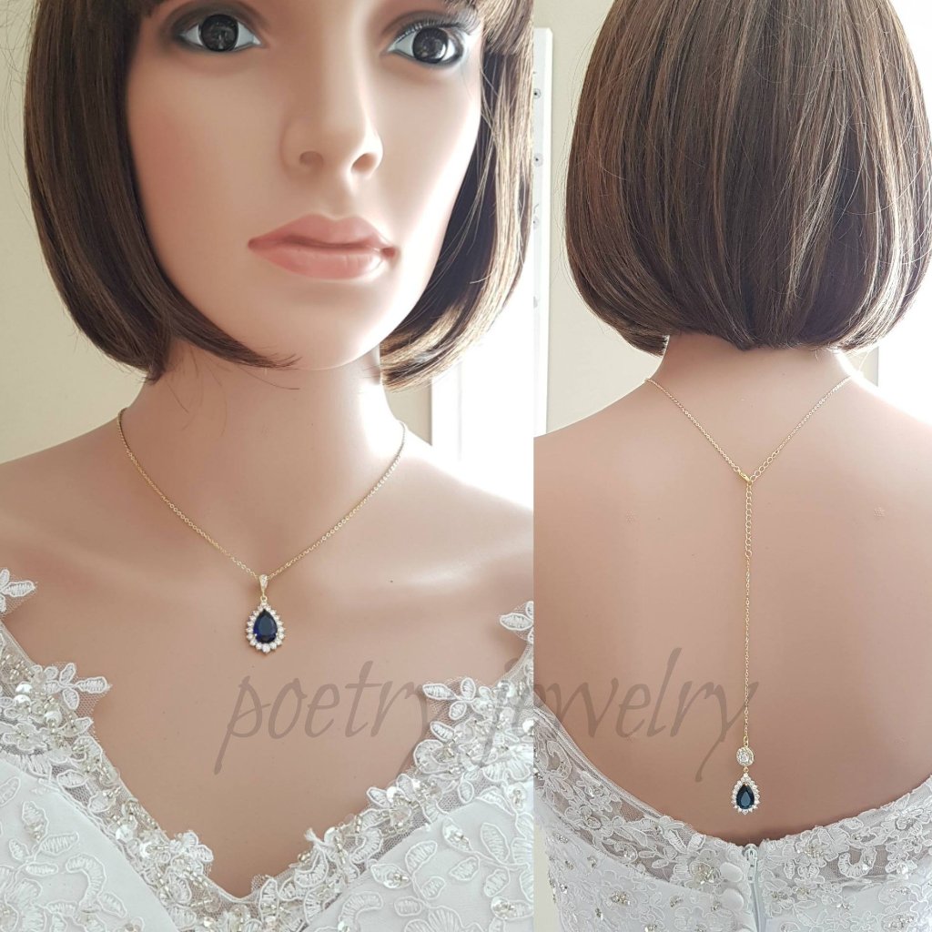 Blue & Gold Necklace with Backdrop