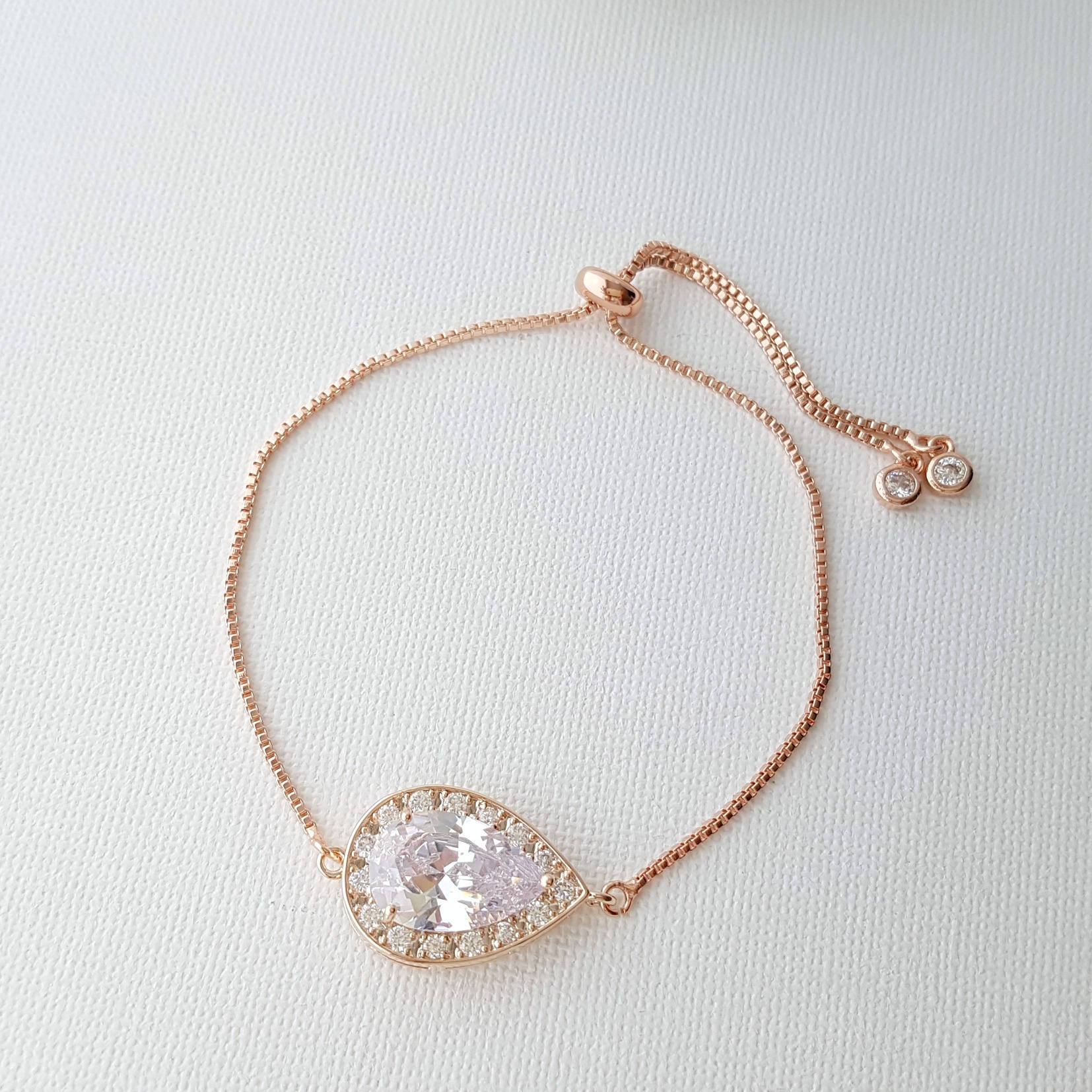 Simple Gold Wedding Bracelet for Both Brides & Bridesmaids- Evelyn - PoetryDesigns