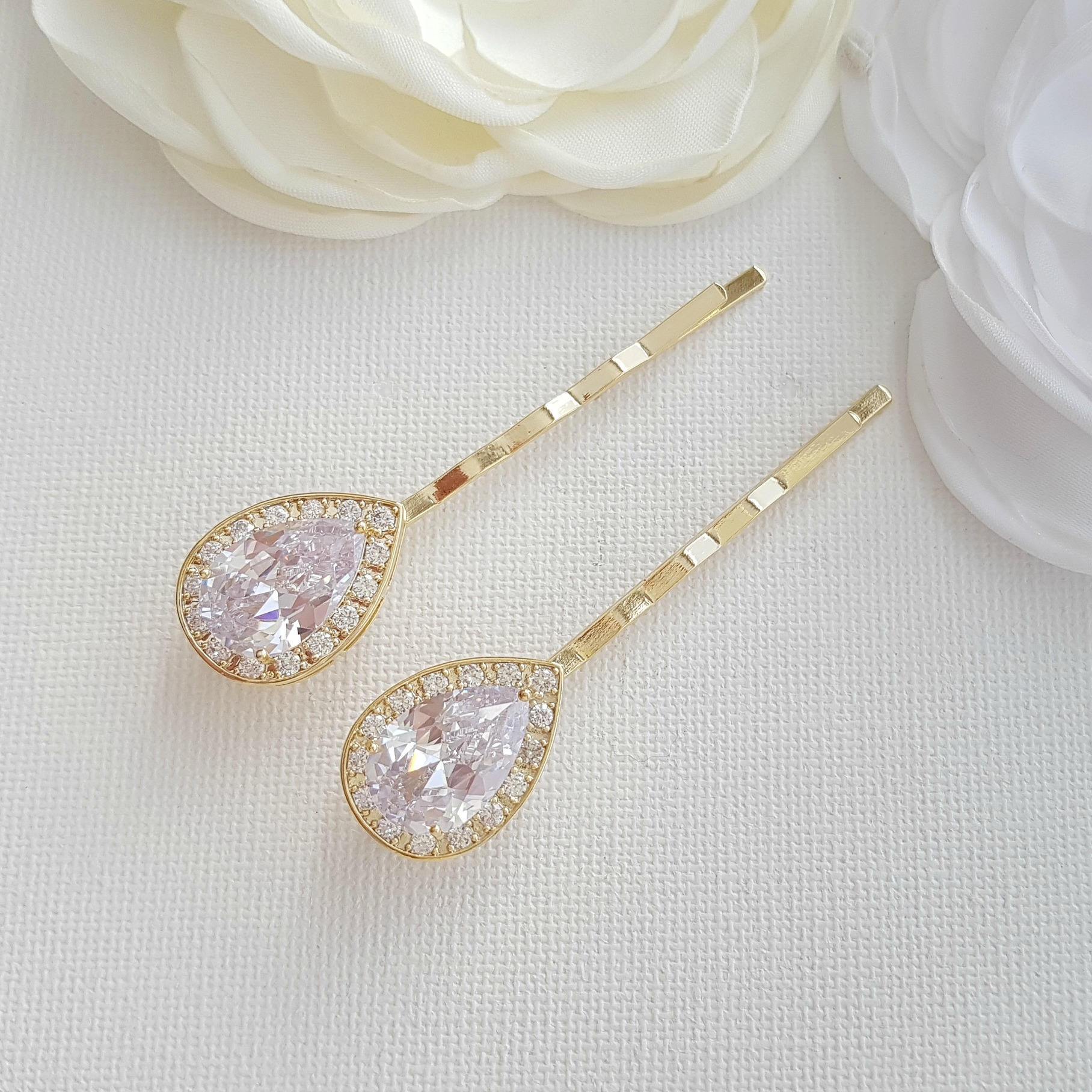 Gold Bridal Hair Pins- Evelyn - PoetryDesigns